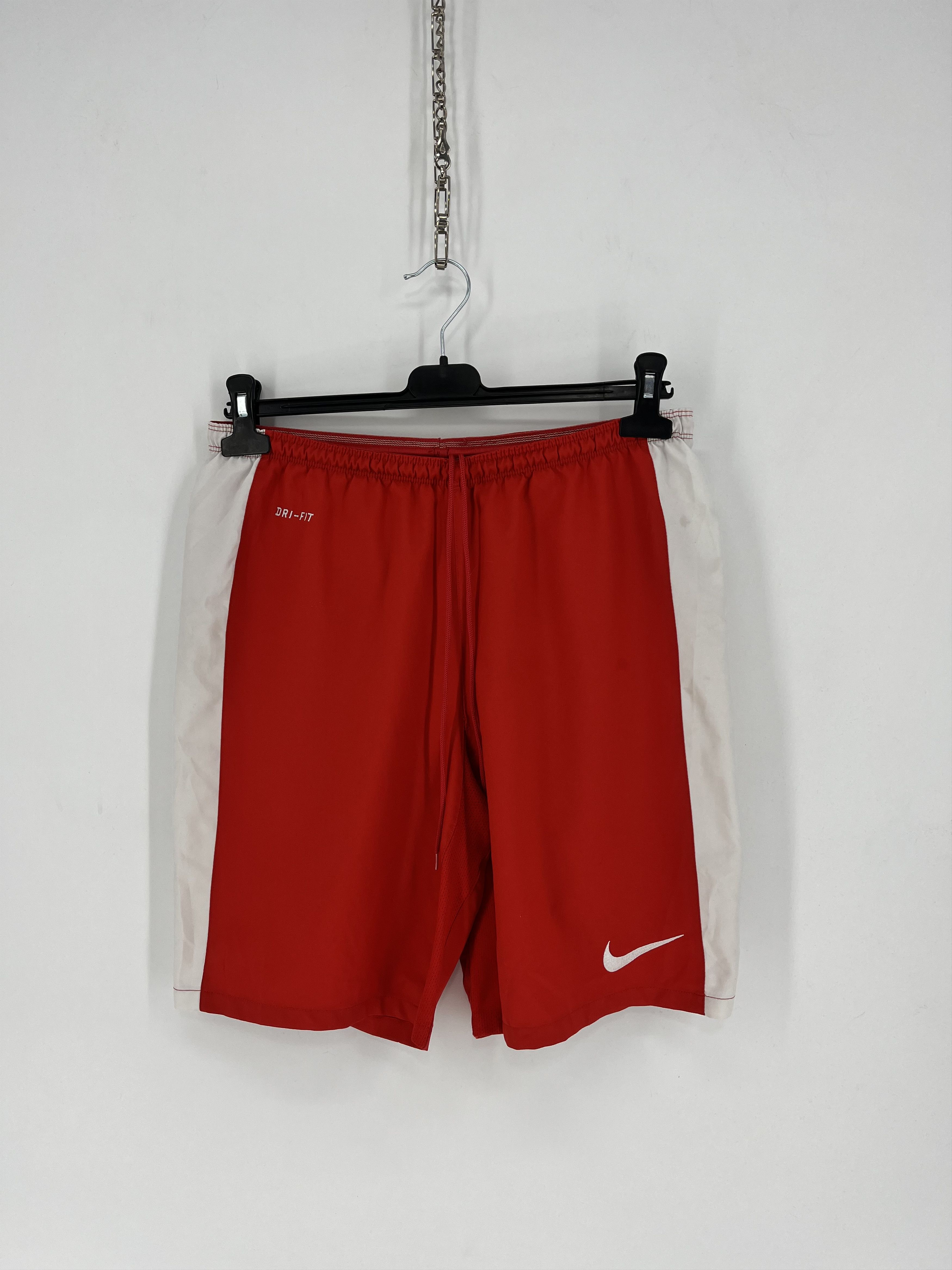 Nike 90s Vintage Nike Red Nylon Mini Swoosh Shorts Travis Sty Size US 32 / EU 48 - 1 Thumbnail