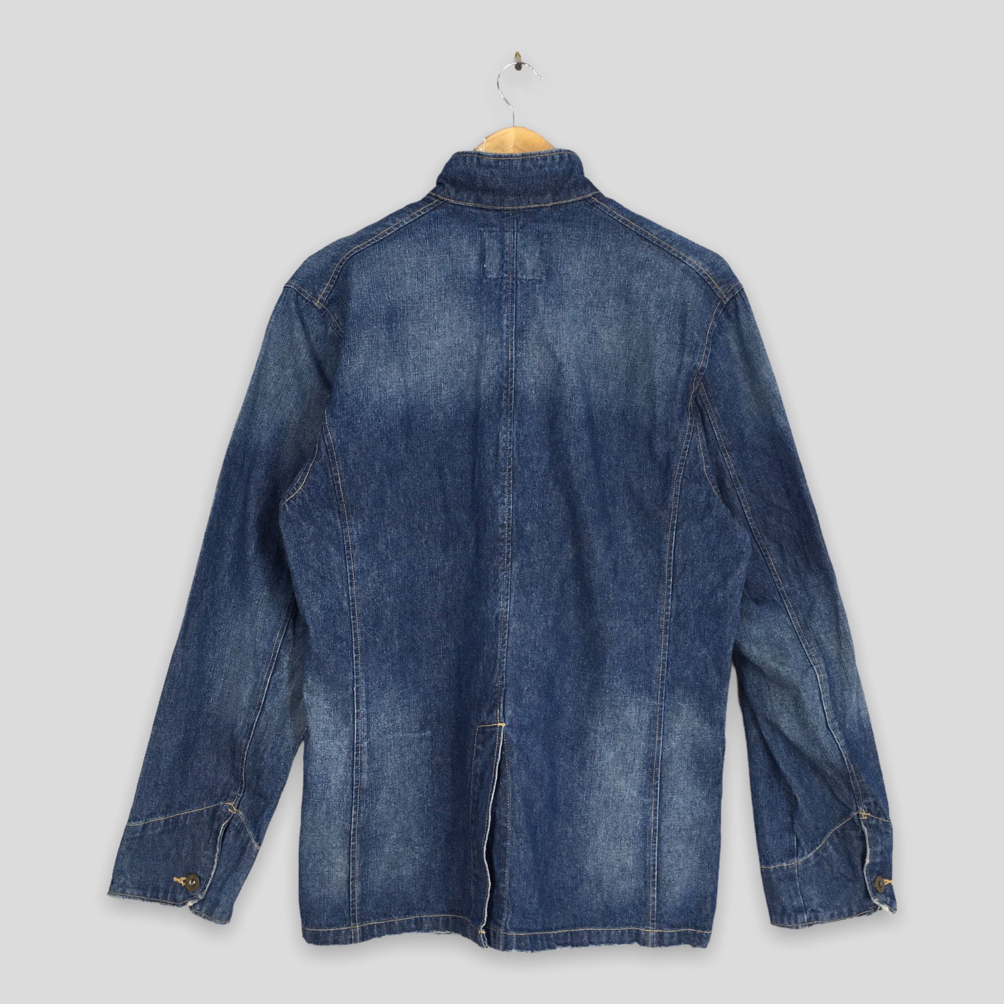 Vintage Vintage 90's Big Shark Denim Workers Blue Jeans Jacket Large Size US L / EU 52-54 / 3 - 8 Thumbnail