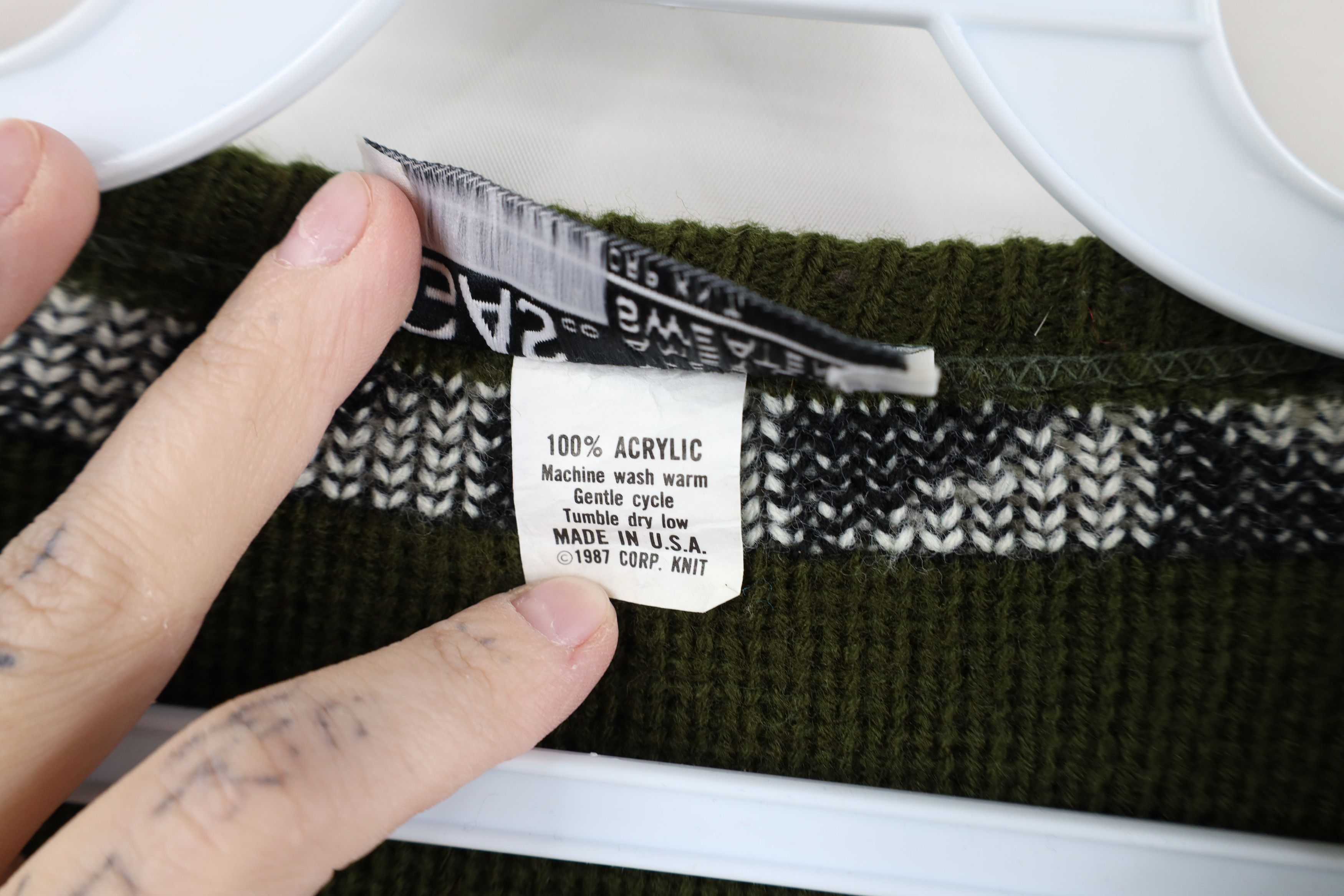 Vintage Vintage 80s Streetwear Geometric Knit Cardigan Sweater USA Size M / US 6-8 / IT 42-44 - 8 Thumbnail