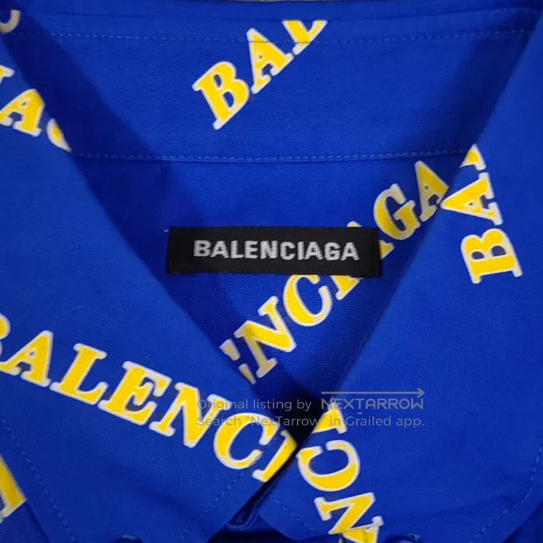 Balenciaga Balenciaga size 37 Klein blue full print logo short sleeve Size US S / EU 44-46 / 1 - 2 Thumbnail