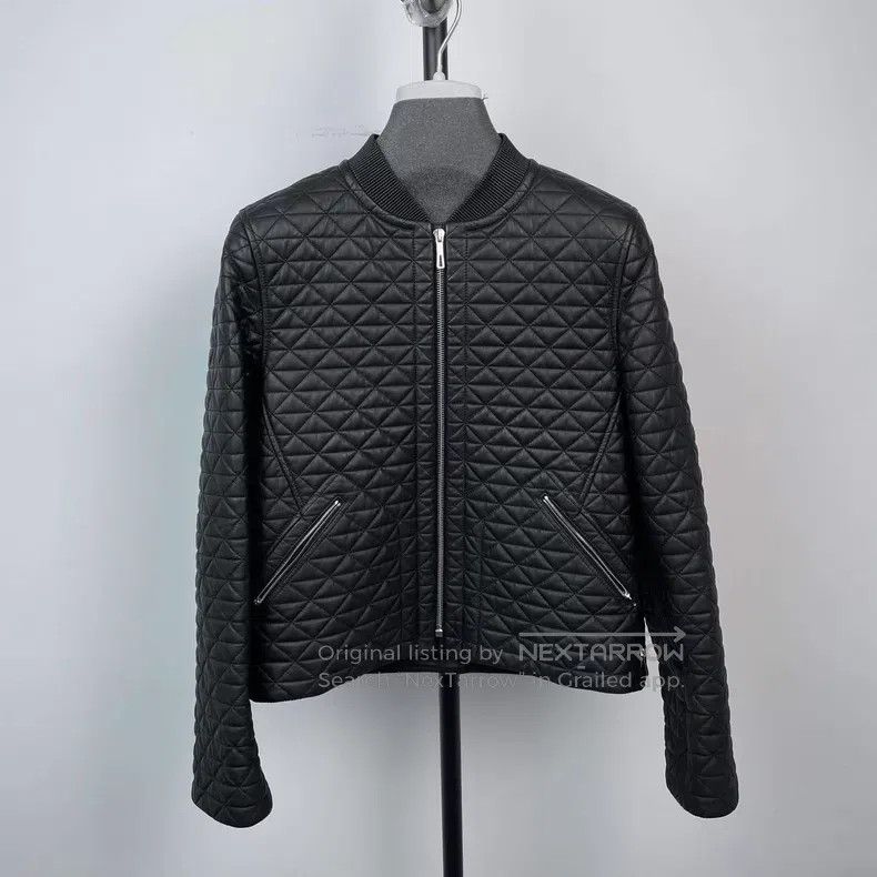 Hermes Hermes Quilted Leather Jacket with Diamond Pattern Cotton Size XS / US 0-2 / IT 36-38 - 1 Thumbnail