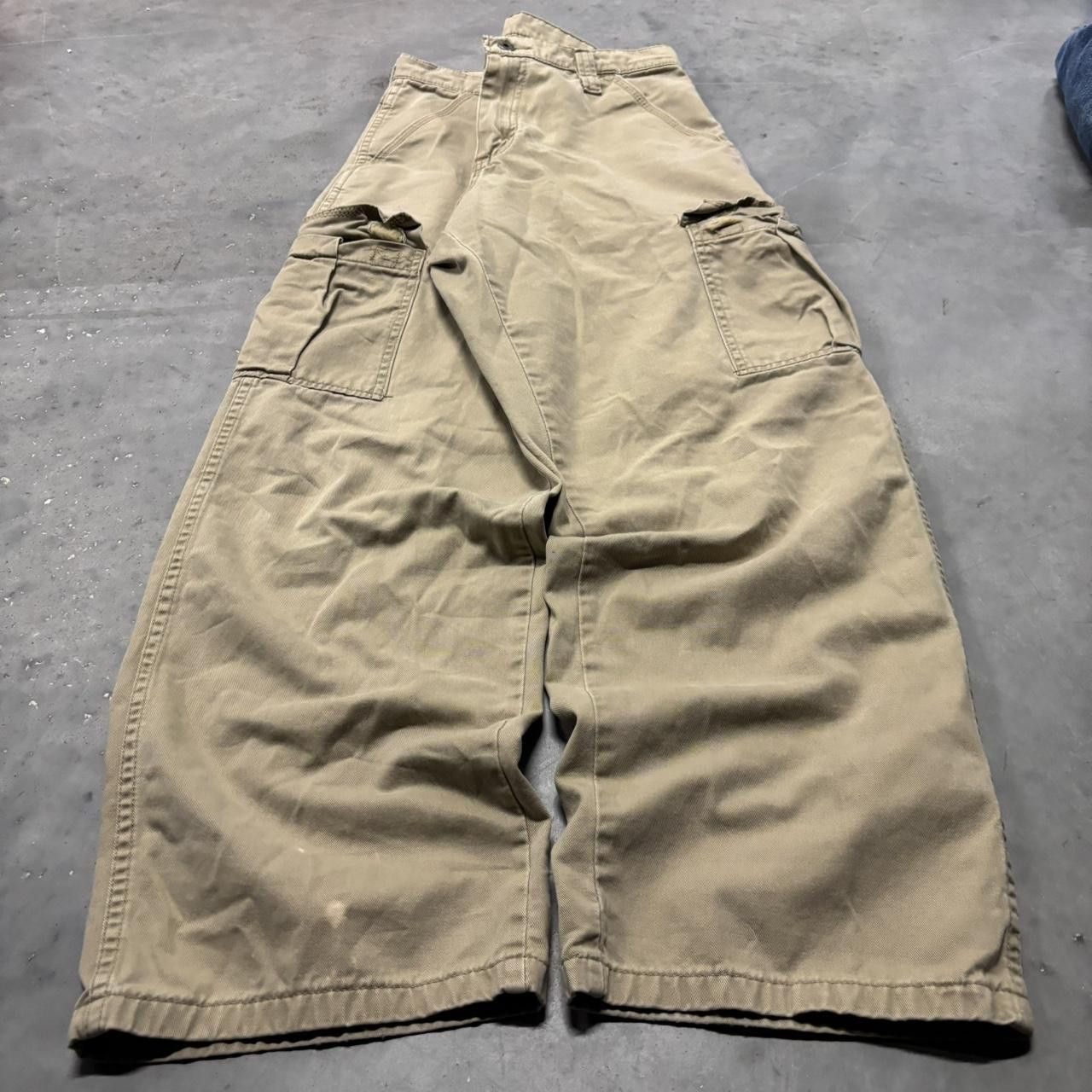 Japanese Brand × Vintage Crazy Vintage Y2K/2000s Baggy Khaki Streetwear Skater Cargo Pants! Size US 30 / EU 46 - 3 Thumbnail