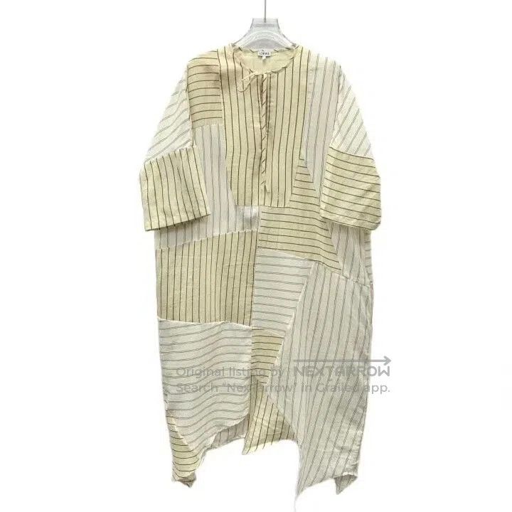 Loewe Striped Linen Short Sleeve Dress.