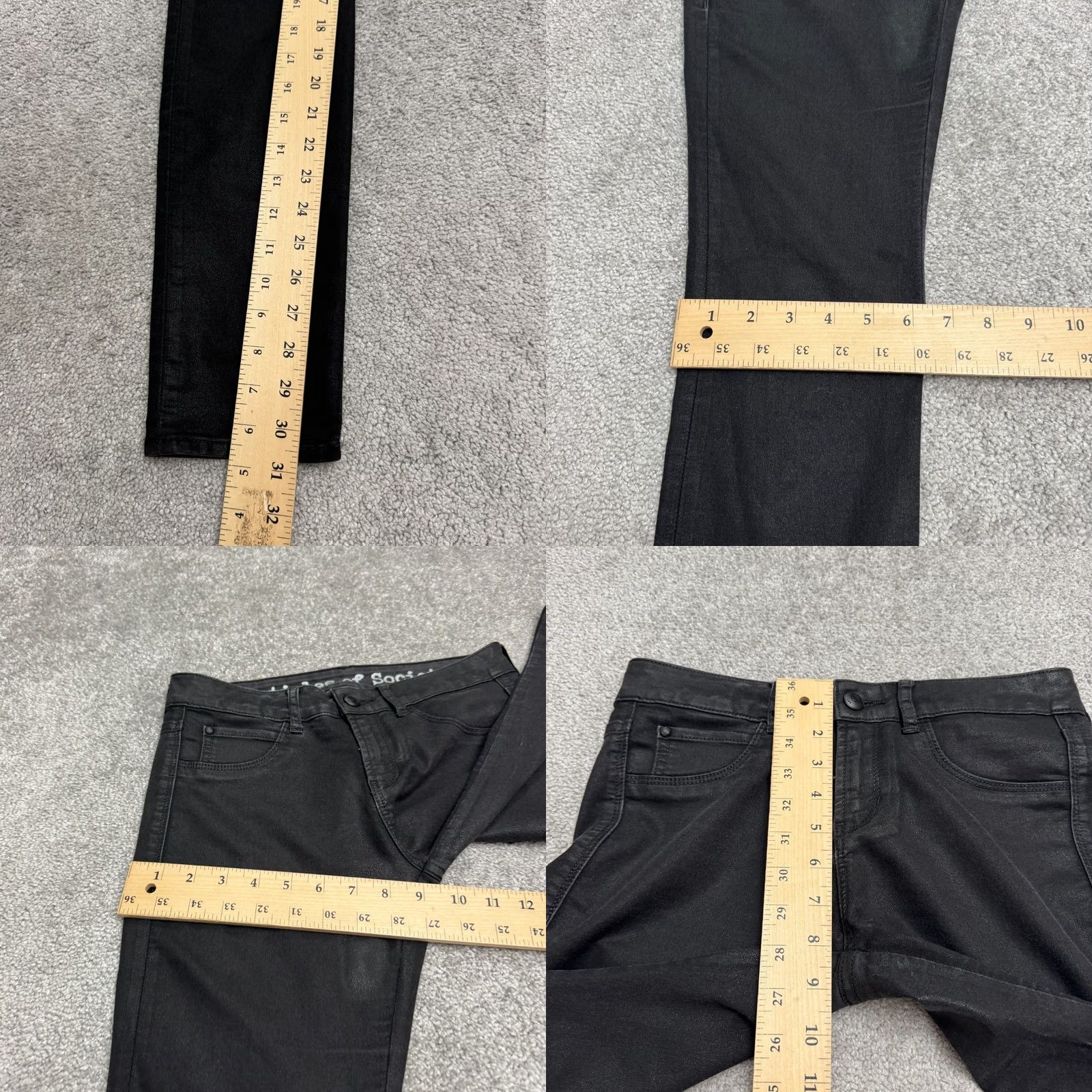 Vintage Articles Of Society Mya Moto Jeans Womens 26 Black Skinny Denim 5-Pocket Regular Rise Button Zip Stretch QTY: N/A Womens Size 26" / US 2 / IT 38 - 9 Thumbnail