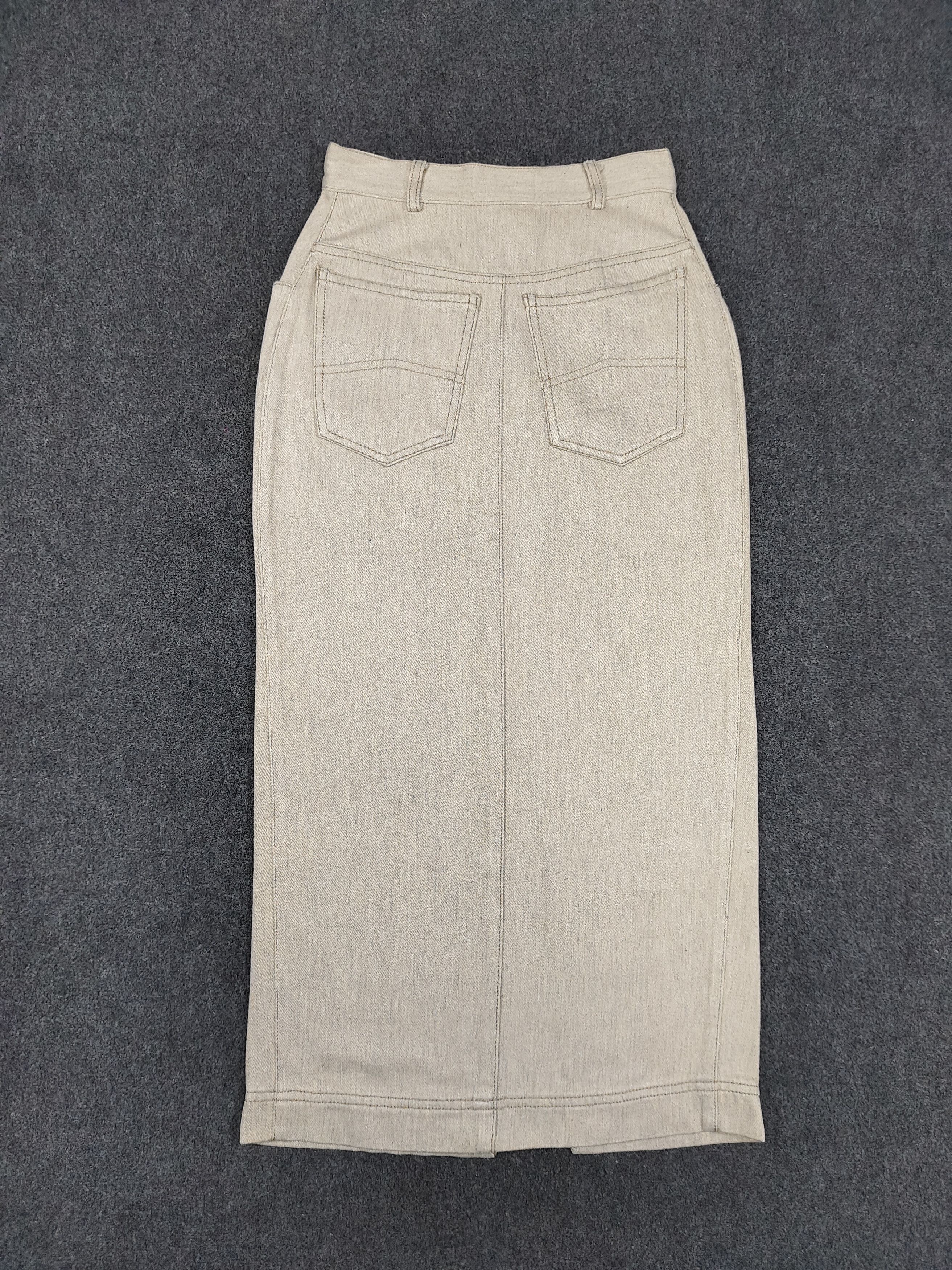 Armani 80s Armani Jeans🔥Clean Minimal Silhouette Denim Skirt Size 28" / US 6 / IT 42 - 6 Thumbnail