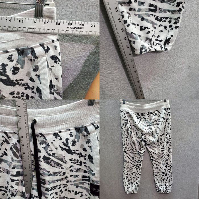Calvin Klein Calvin Klein Women Activewear Pants Large Gray Animal Print  Joggers Fleece
