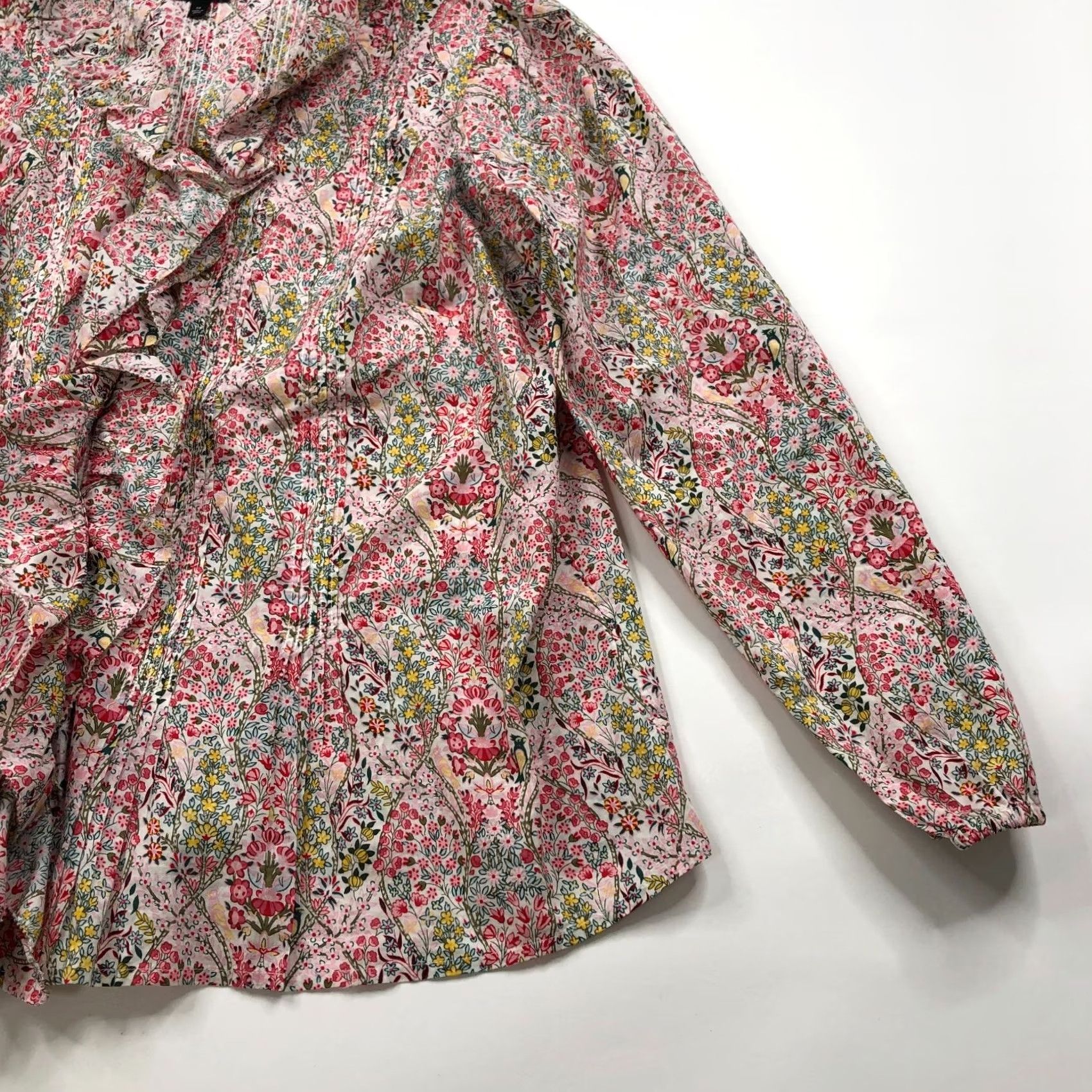 Talbots Talbots Plus 1X Button Long Sleeve Shirt Floral White Size XL / US 12-14 / IT 48-50 - 2 Thumbnail