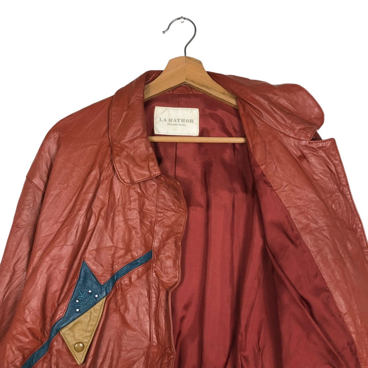 Japanese Brand 🔥VINTAGE BIKER LEATHER JACKET LA HATHOR ISSEY MIYAKE Size US M / EU 48-50 / 2 - 14 Thumbnail