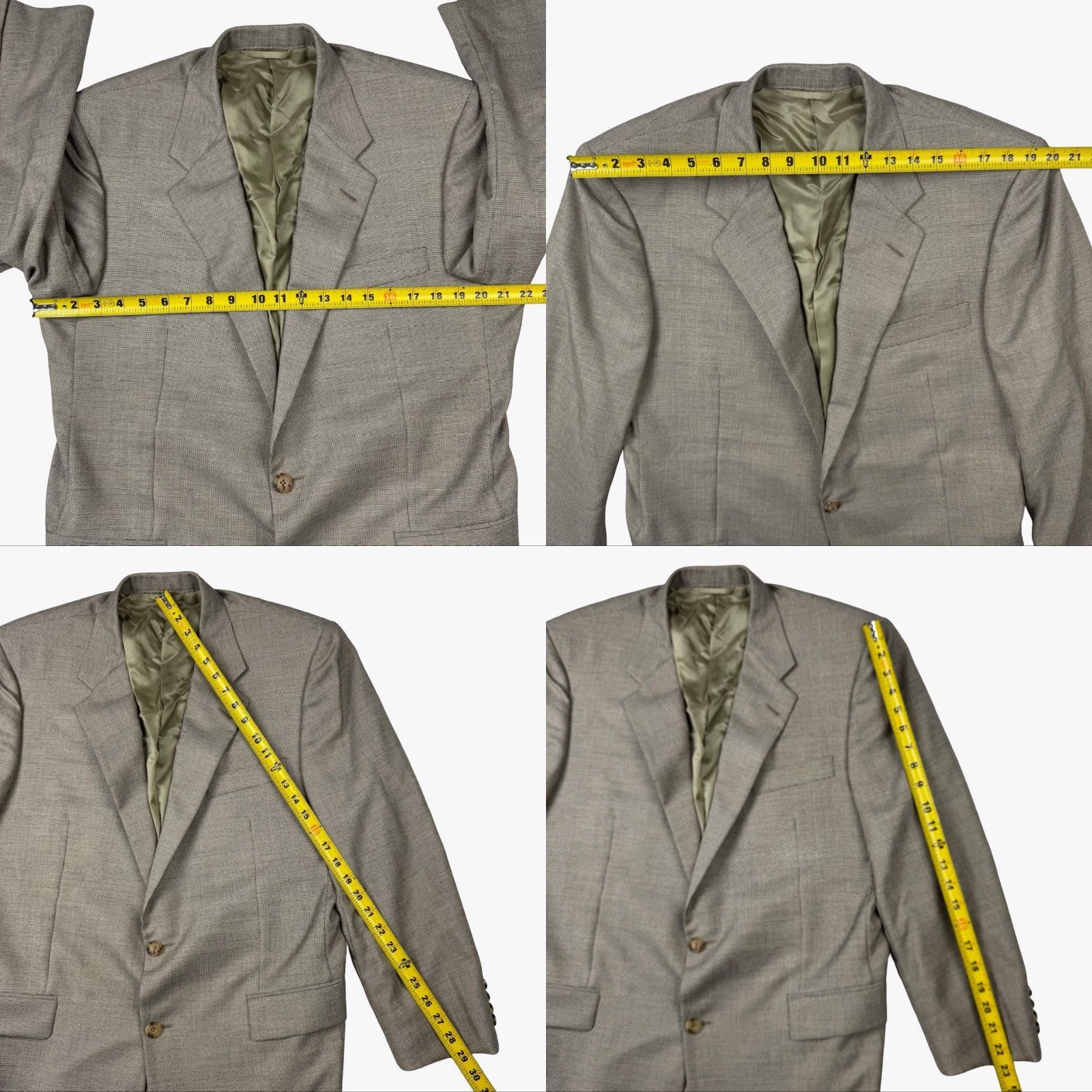 Vintage Hickey Freeman Blazer Men 44S Cashmere Gray/Brown 2-Button Notch Lapel Dry Clean Only Formal Business Jacket Size 44R - 8 Thumbnail
