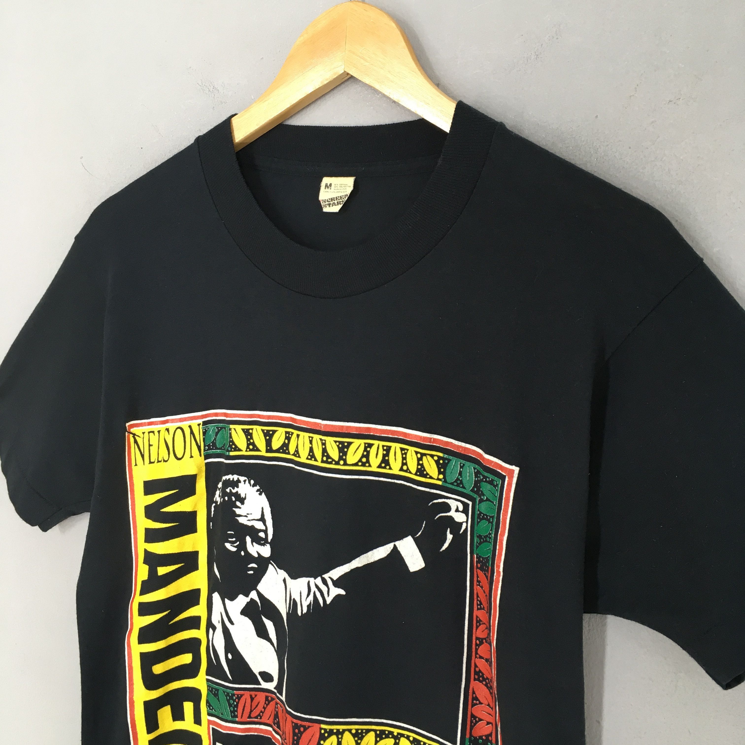 Vintage Vintage 80's Nelson Mandela Black Community T shirt Medium Size US M / EU 48-50 / 2 - 4 Thumbnail