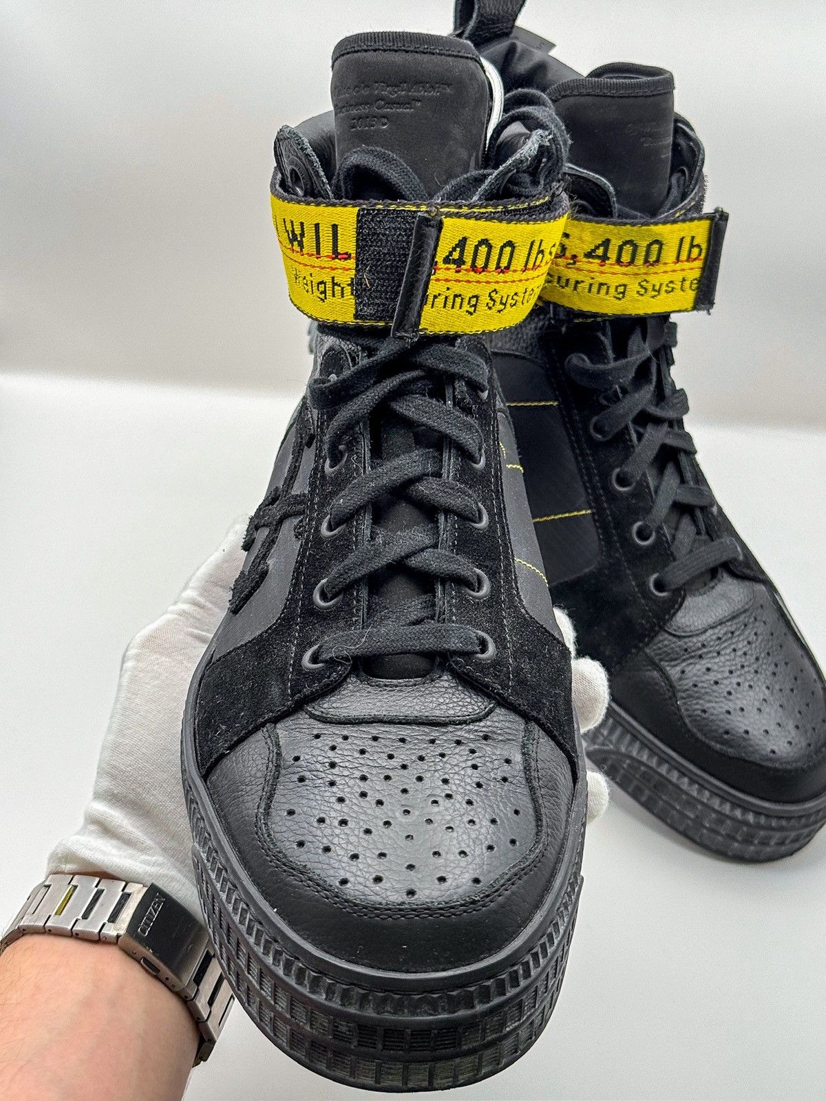 Off-White Off-White Industrial Belt High-Top Sneakers Black 2013 Size US 10 / EU 43 - 3 Thumbnail