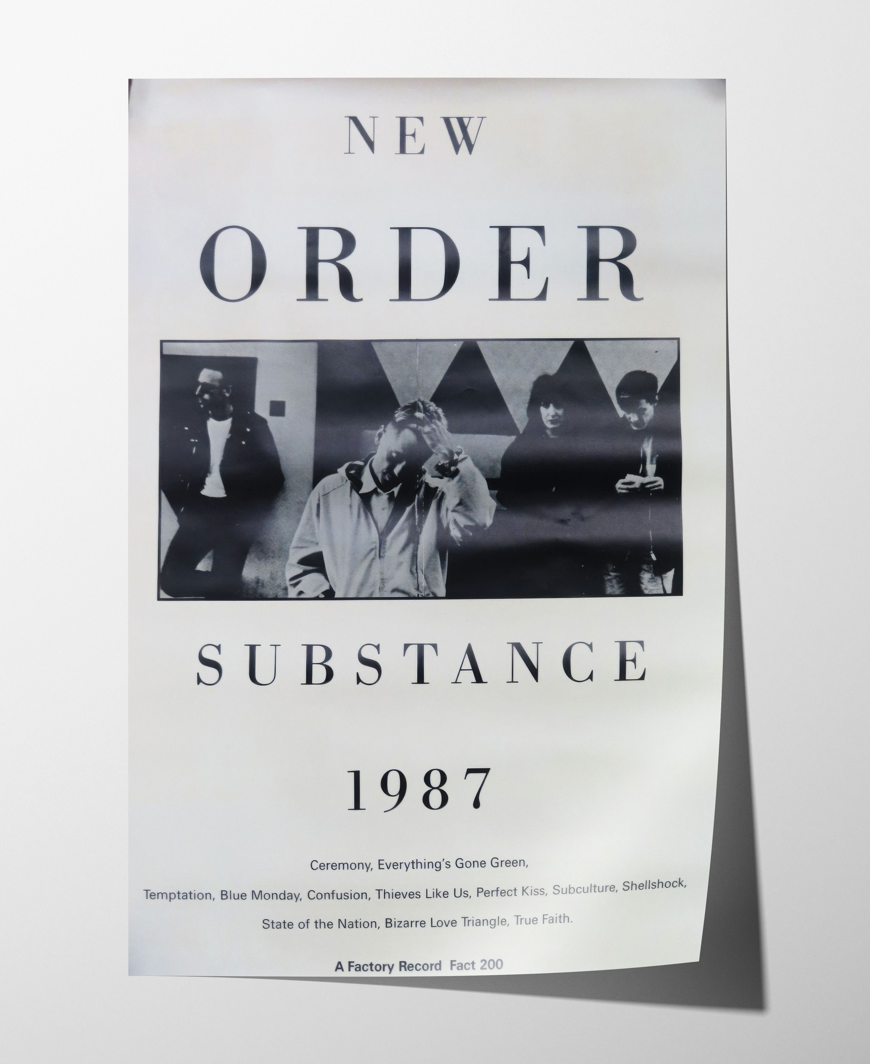 Band Tees New Order Poster Print Tee Gift Vintage Music Band Merch Size ONE SIZE - 1 Thumbnail
