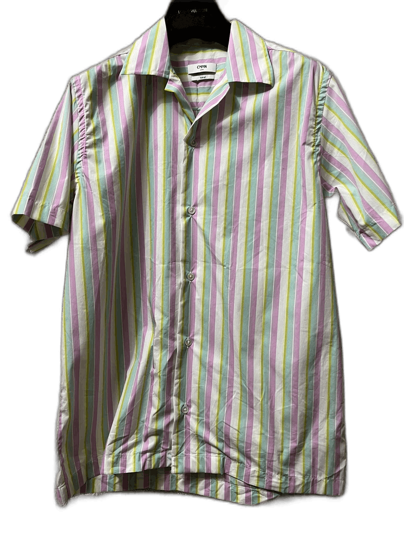 cmmn swdn Men's Striped Short Sleeve Shirt