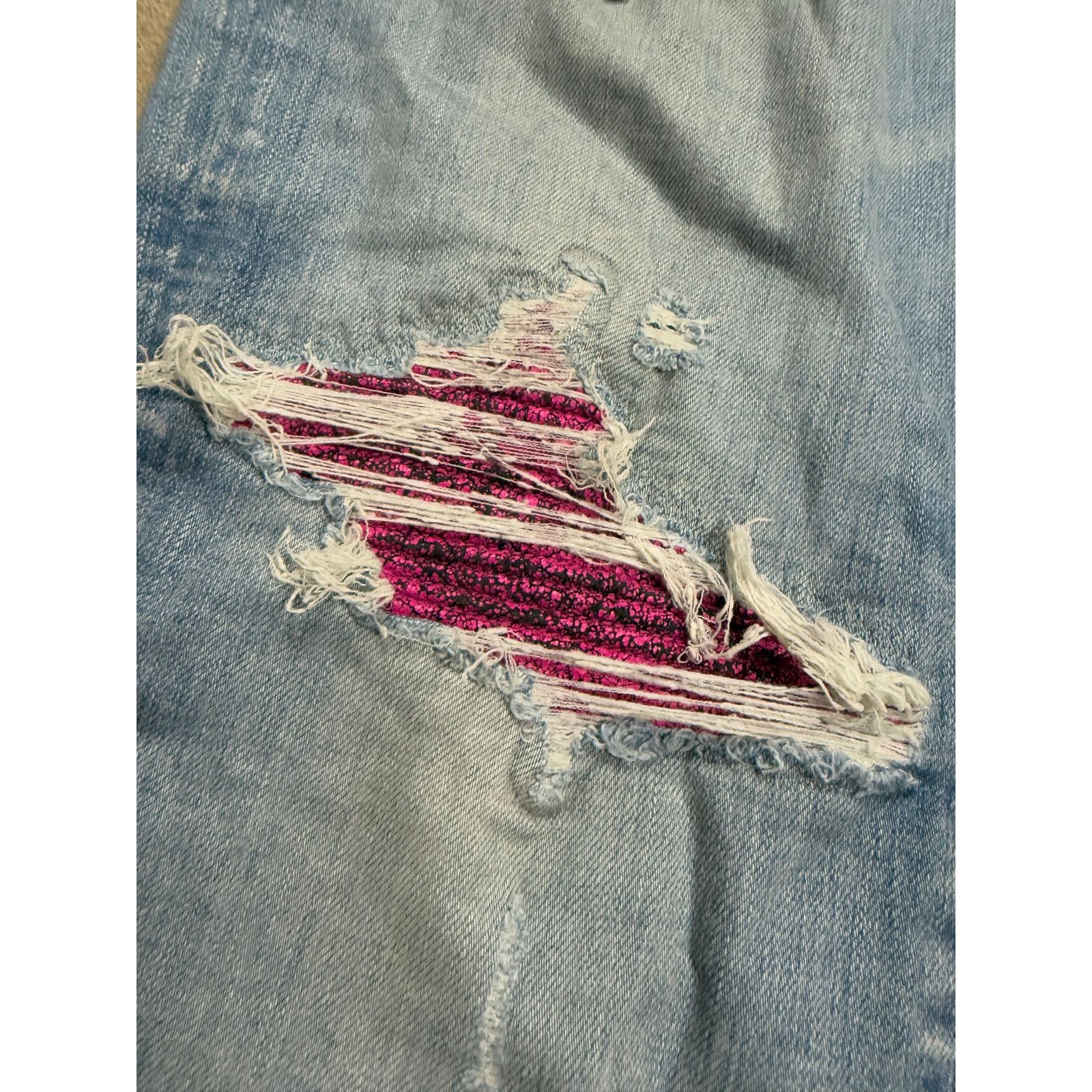 Amiri Amiri MX1 Light Wash Pink Crackle Patch Used 38 Size US 38 / EU 54 - 4 Thumbnail