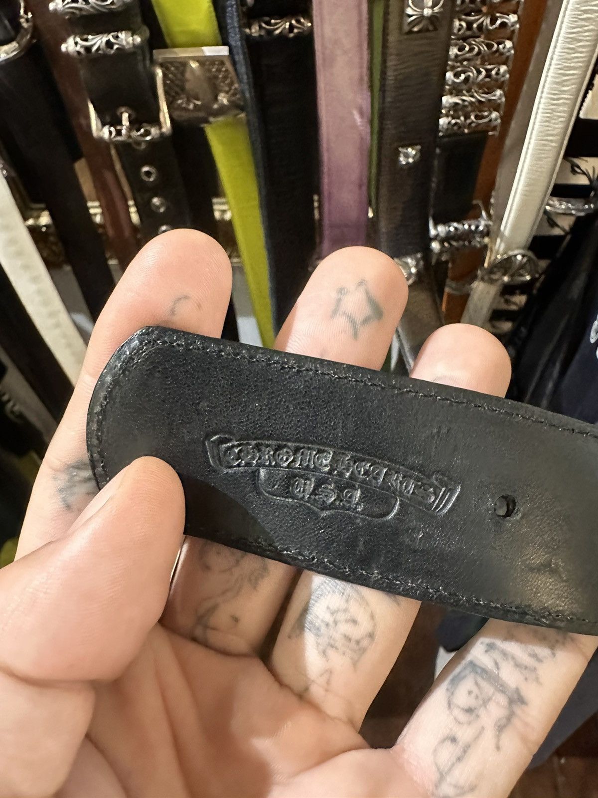 Chrome Hearts CHROME HEARTS NEW CAMO STUDDED LEATHER BELT Size 32 - 18 Thumbnail
