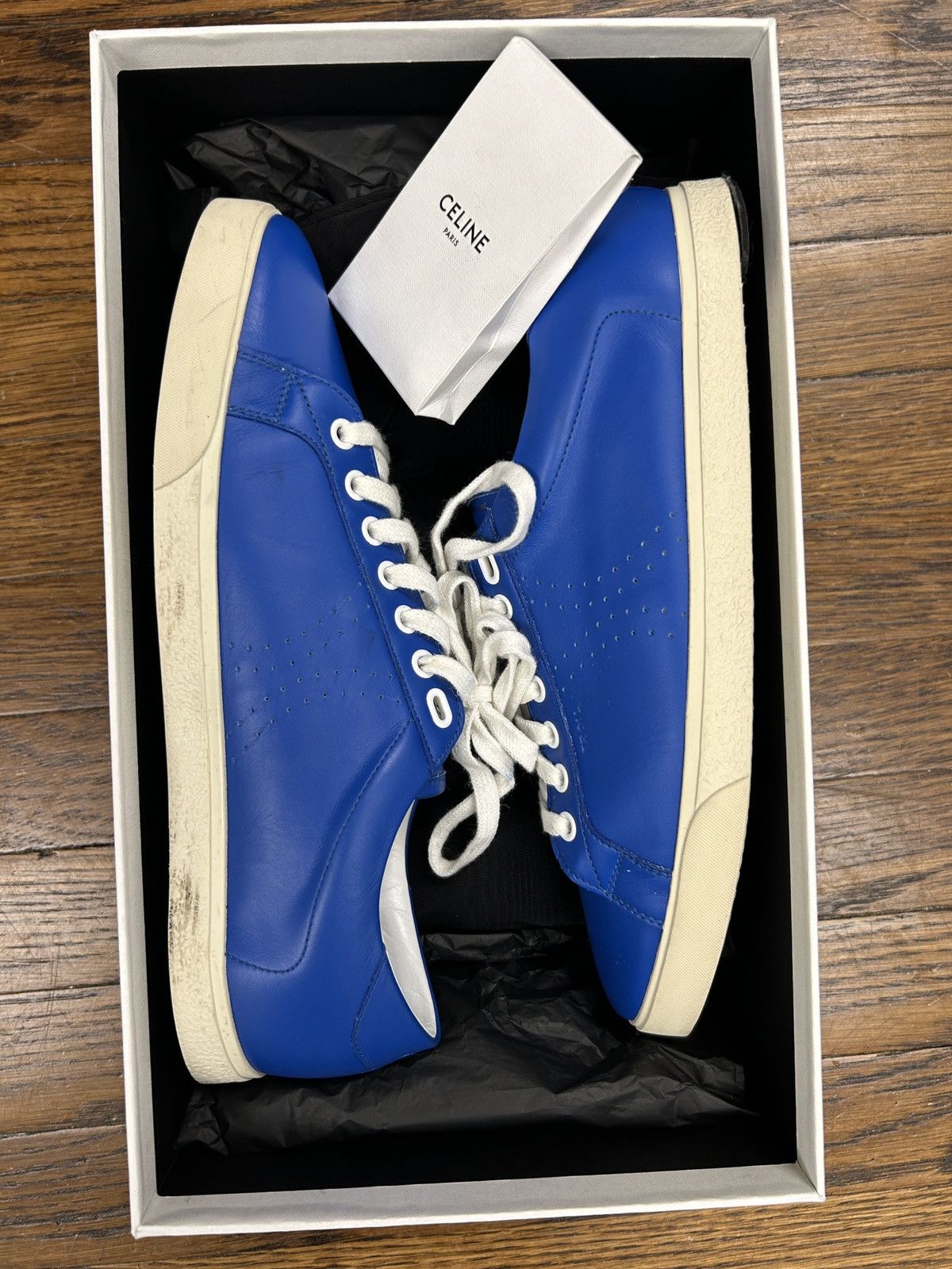 Celine WB! Triomphe Logo Perforated Sneakers Size US 9 / EU 42 - 2 Thumbnail
