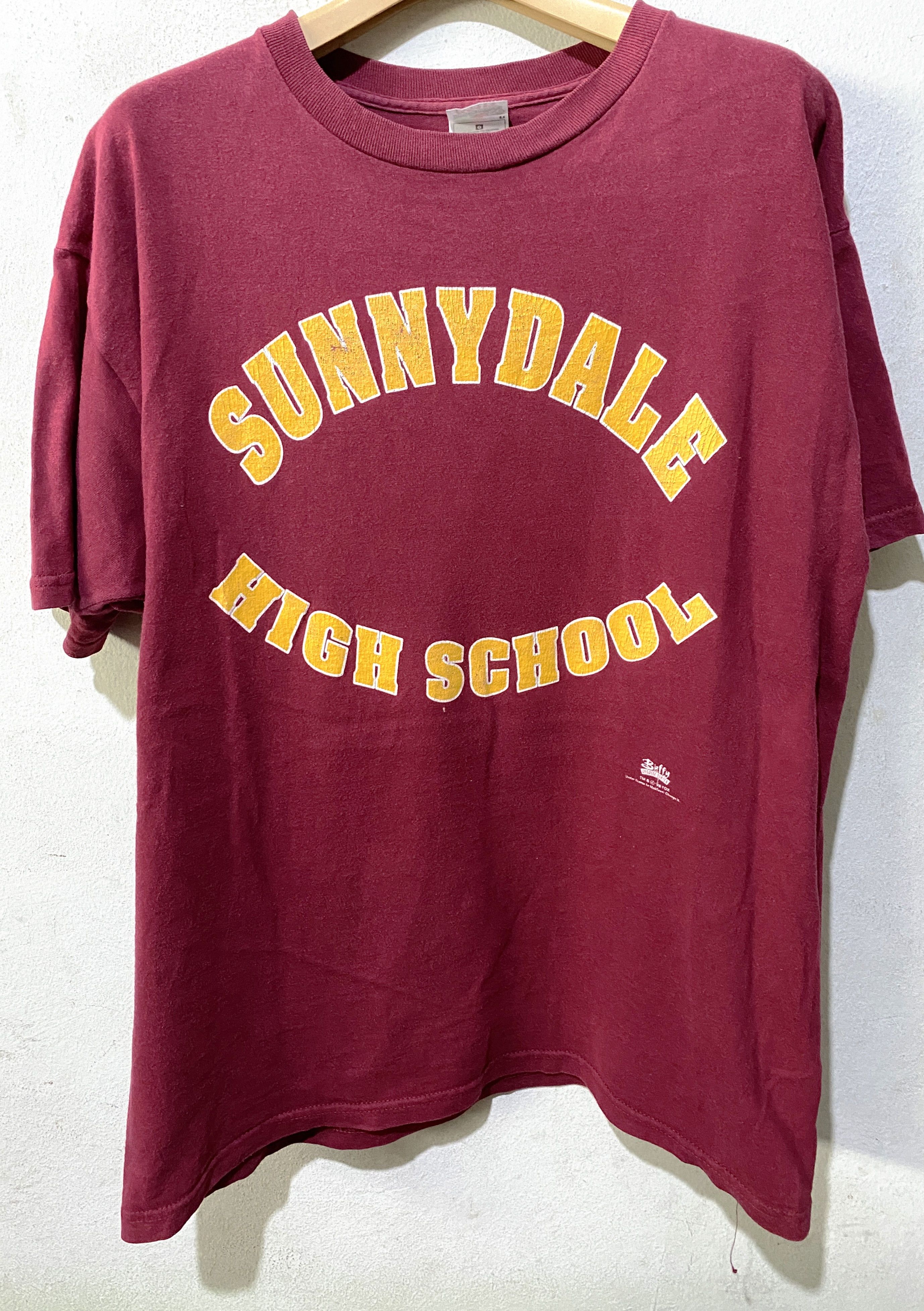 image of Movie x Vintage 1998 Buffy The Vampire Slayer Shirt in Burgandy, Men's (Size Large)