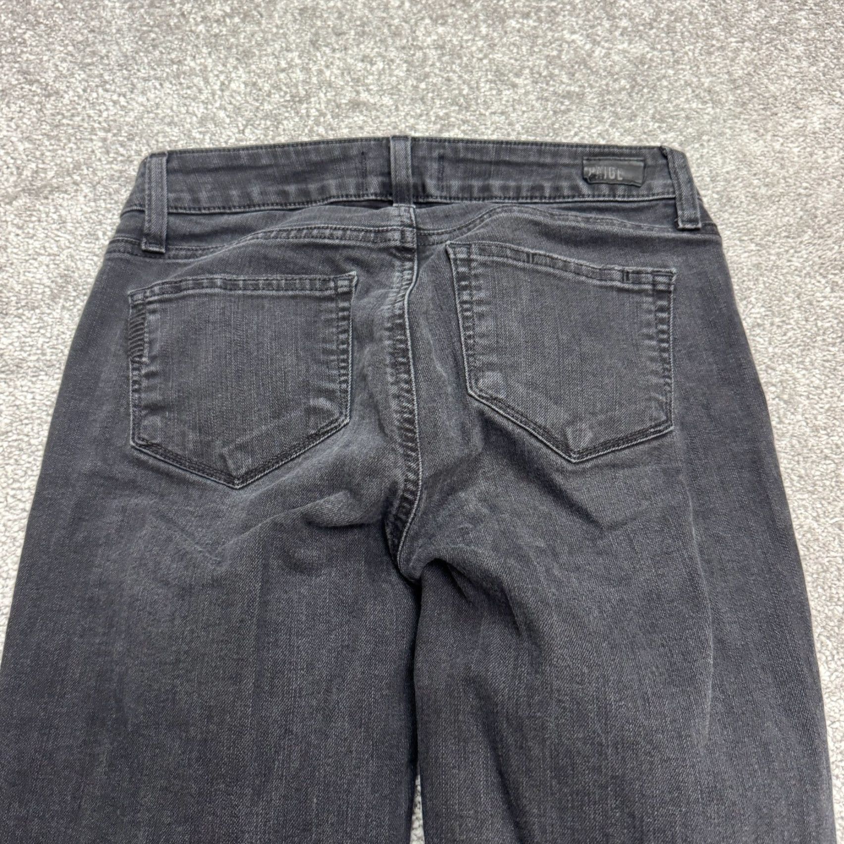 Paige Paige Verdugo Jeans Womens 26 Black Distressed Ankle 27 Inseam Regular 26x27 Denim Cotton Blend 5-Pocket Logo Belt Loops Zipper Button Size 26" / US 2 / IT 38 - 3 Thumbnail