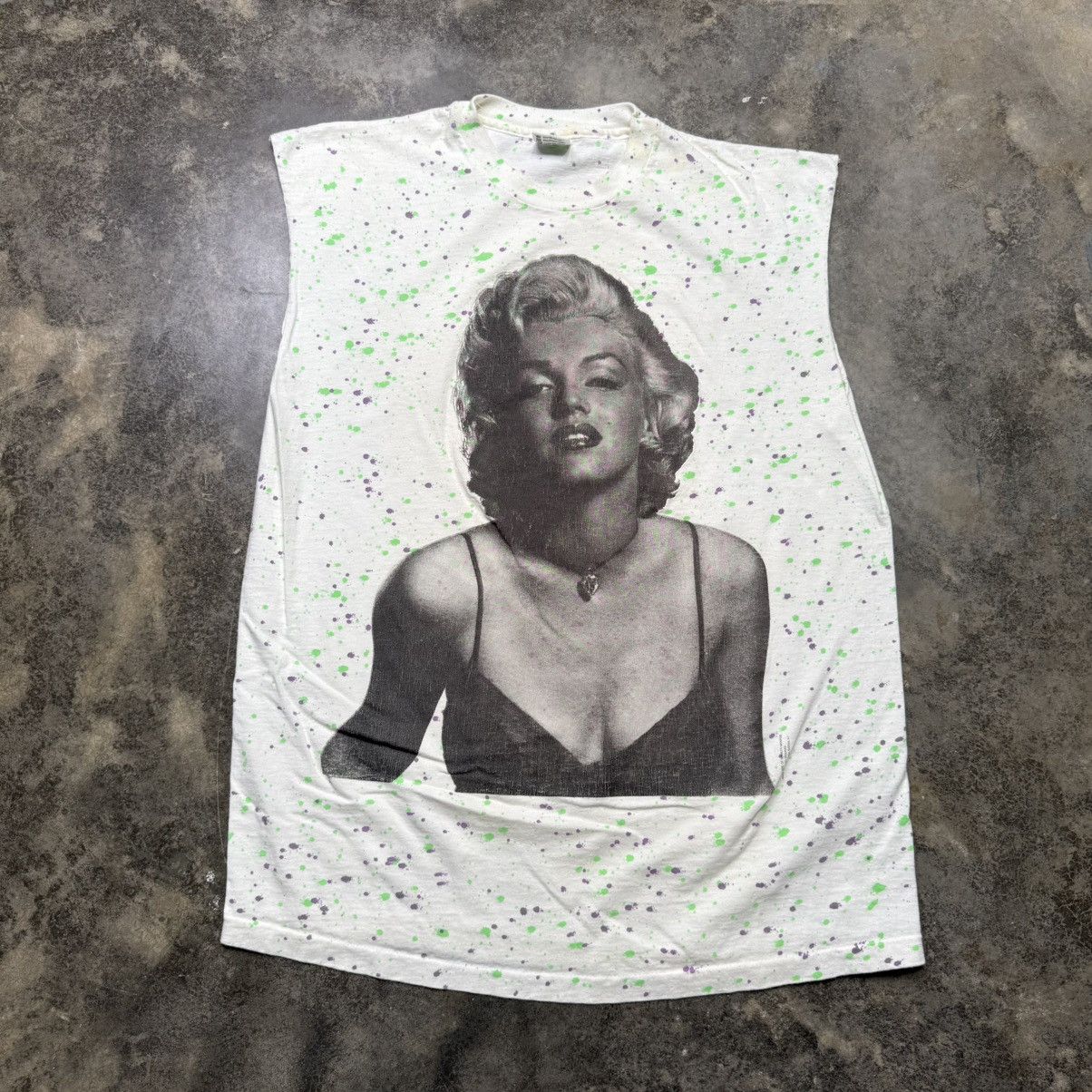 Vintage vintage Marilyn Monroe painter tabk top tshirt Size US XL / EU 56 / 4 - 3 Thumbnail