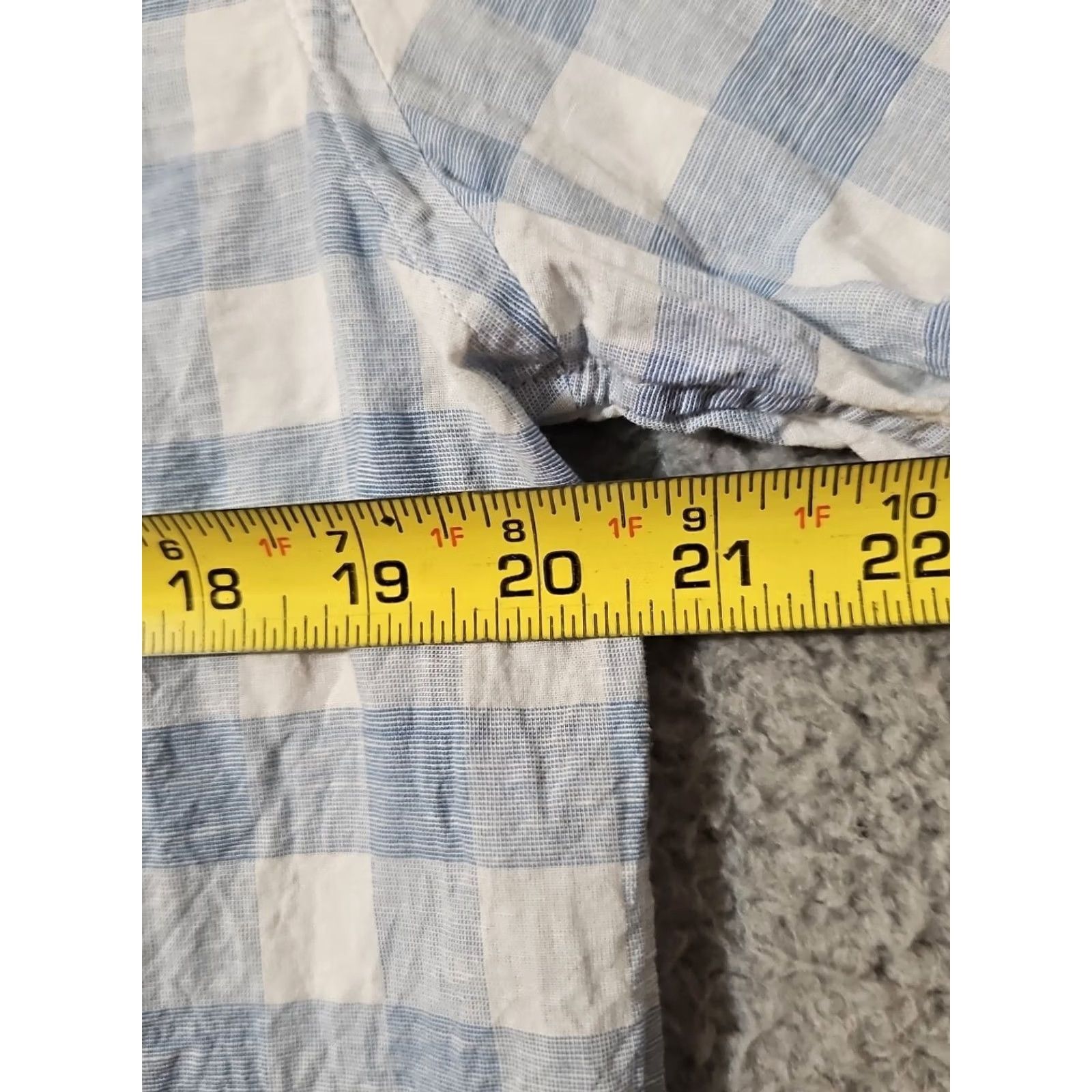 Faherty Faherty Blue White Plaid Button Up Shirt Men's Medium Linen Short Sleeve Size US M / EU 48-50 / 2 - 6 Thumbnail