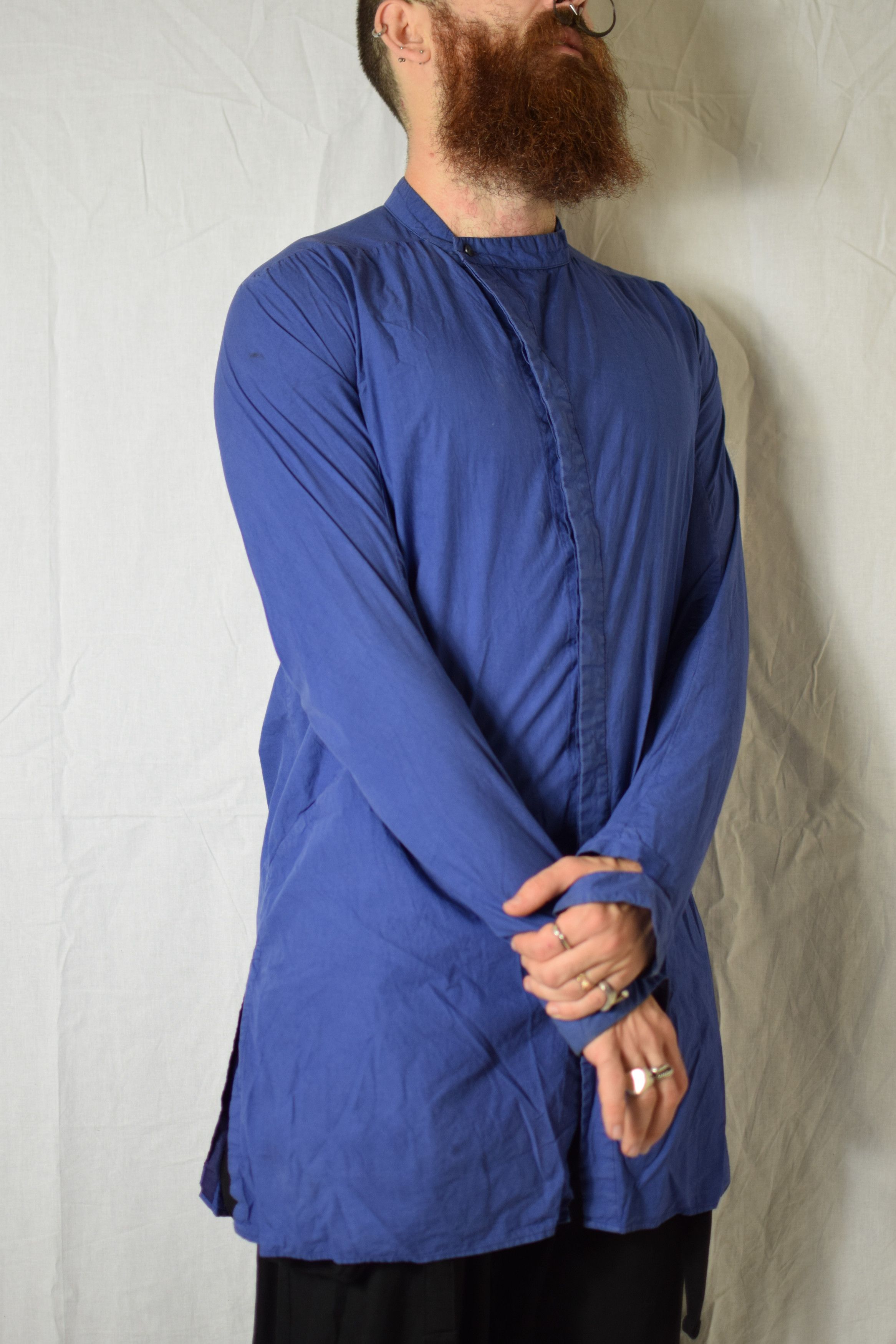 Boris Bidjan Saberi BBS SS15 Nuclear Blue Shirt - SHIRT3 F1501F Size US M / EU 48-50 / 2 - 4 Thumbnail