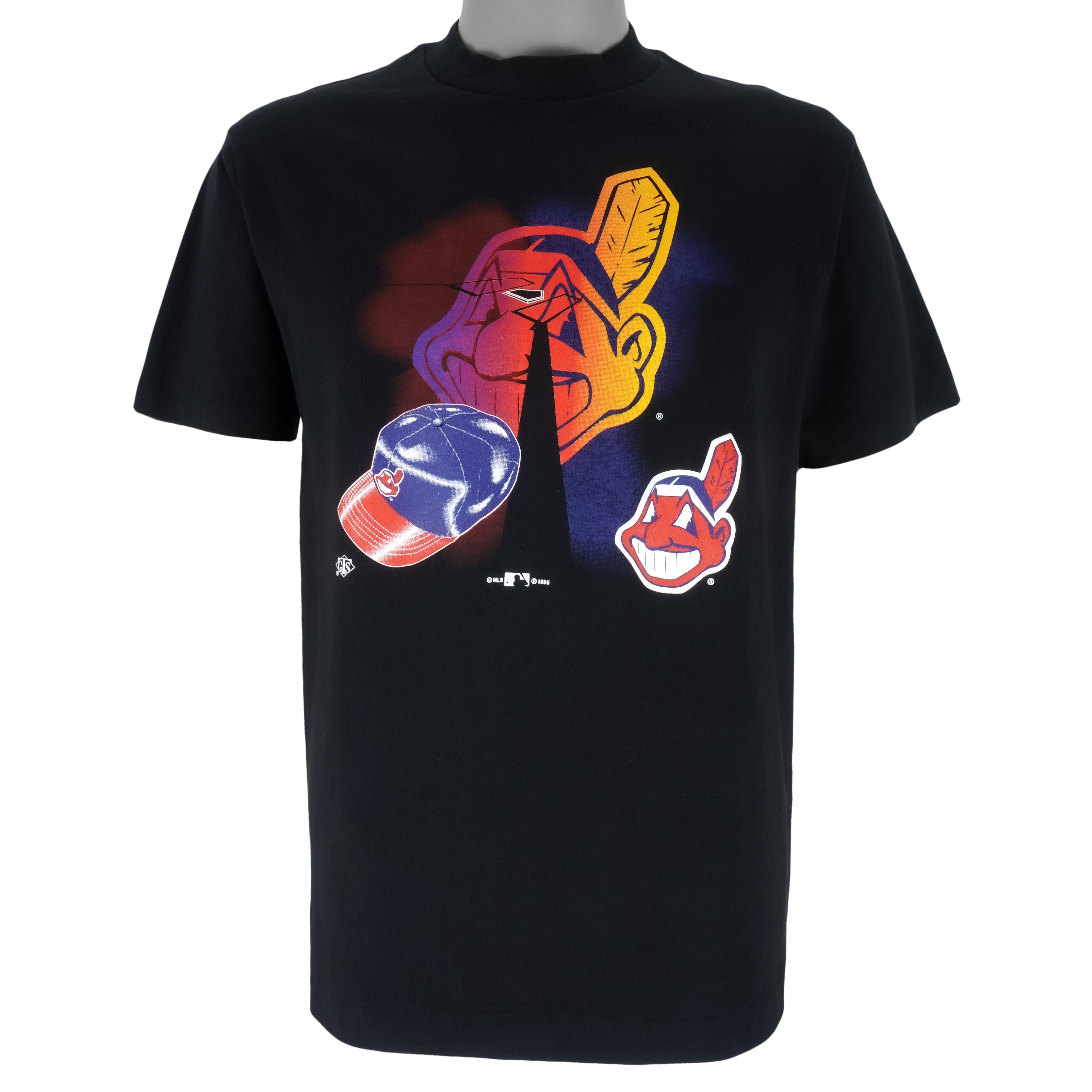 MLB (GTS) - Cleveland Indians Big Logo T-Shirt 1995 Size US M / EU 48-50 / 2 - 1 Thumbnail