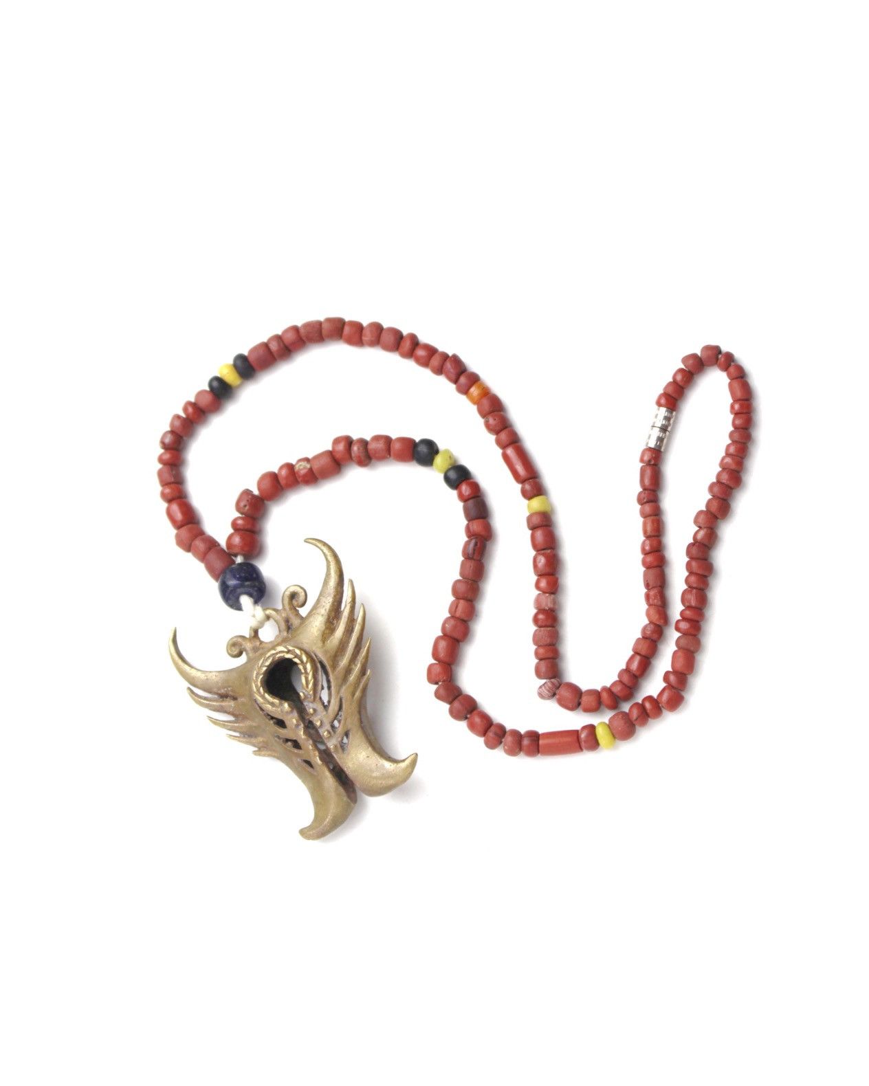 Vintage 1970S SUMBA MAMULI NECKLACE – BRONZE TALISMAN WITH RED CORAL Size ONE SIZE - 1 Thumbnail