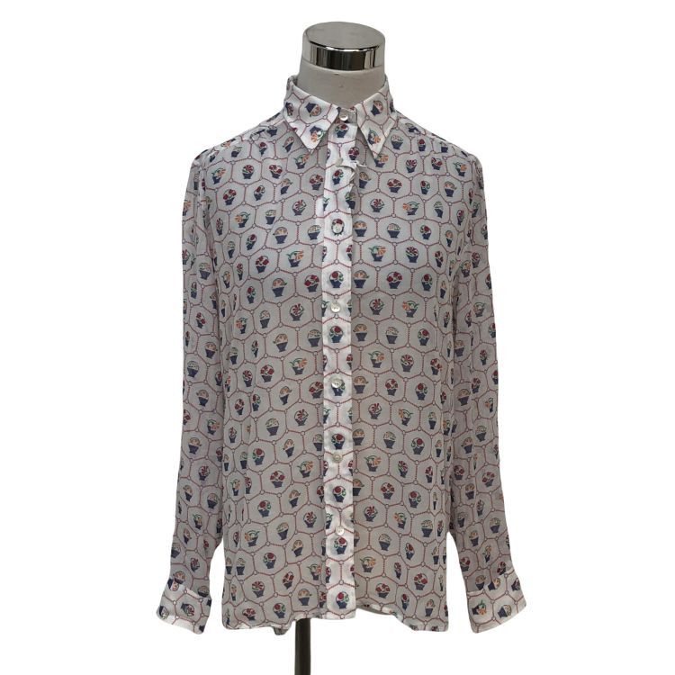Celine Celine Floral Basket Chain Print Button Up Shirt FR 40 Size M / US 6-8 / IT 42-44 - 1 Thumbnail