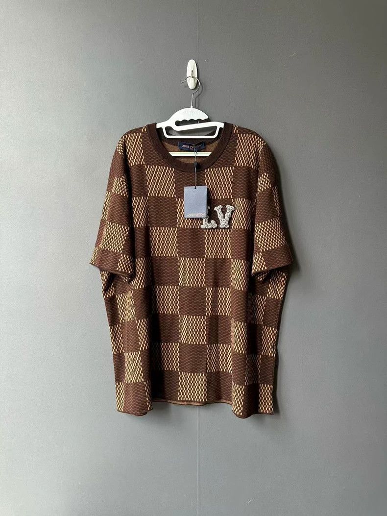 Louis Vuitton Louis Vuitton Brown Checkered Short Sleeve Top Size US L / EU 52-54 / 3 - 1 Thumbnail