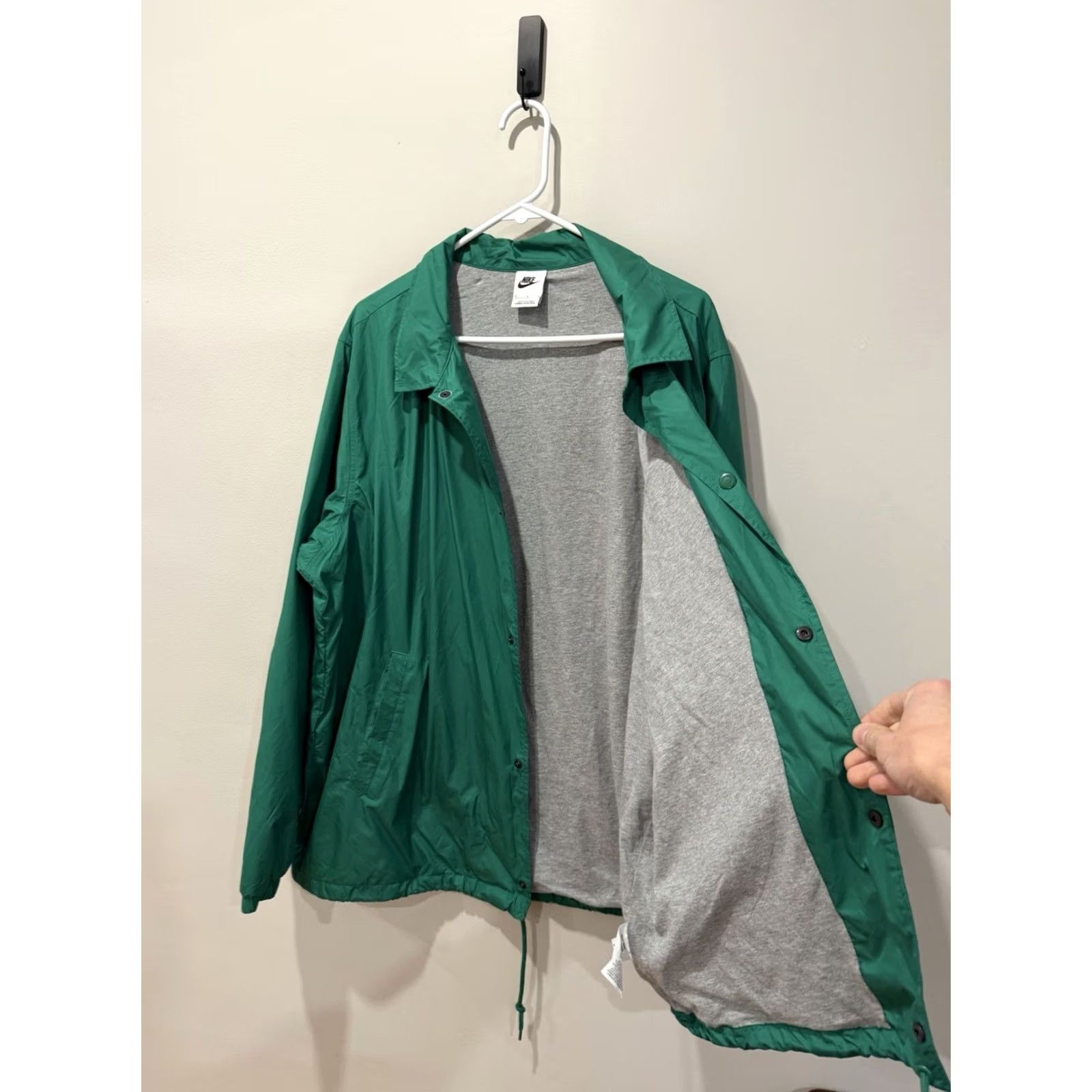 Nike Nike Club Coaches Jacket Green Snap Front Woven Men's Size Large Size US L / EU 52-54 / 3 - 4 Thumbnail