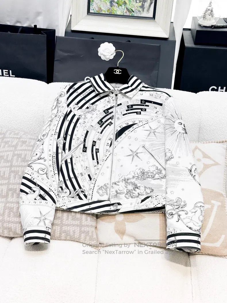 Hermes Hermes Black and White Astrology Full Print Fleece Basebal Size XS / US 0-2 / IT 36-38 - 1 Thumbnail