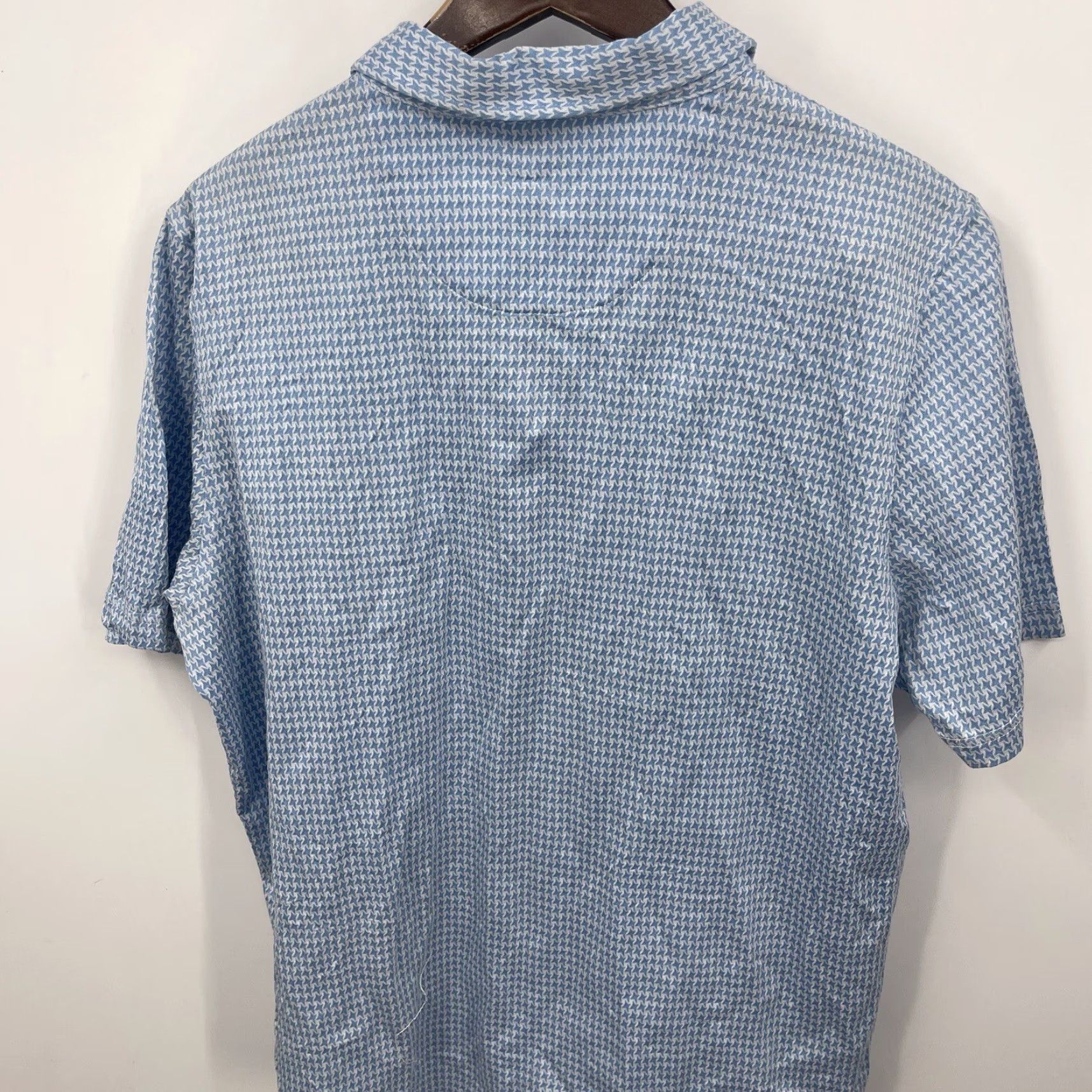 Vintage VINTAGE RAFFI SHAYA Polo Golf Shirt Men L Blue Houndstooth Classic 90s Theme Golf Size US L / EU 52-54 / 3 - 5 Thumbnail