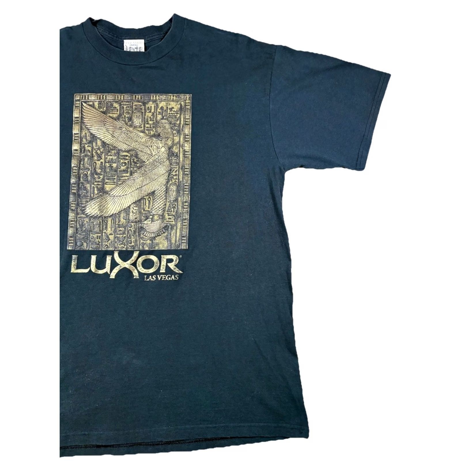 Vintage VINTAGE Pyramid Creations Las Vegas Mens Black T-Shirt XL 100% Cotton Crew Neck Short Sleeve Graphic Print USA 90s Art Hipster Mens Size US XL / EU 56 / 4 - 4 Thumbnail