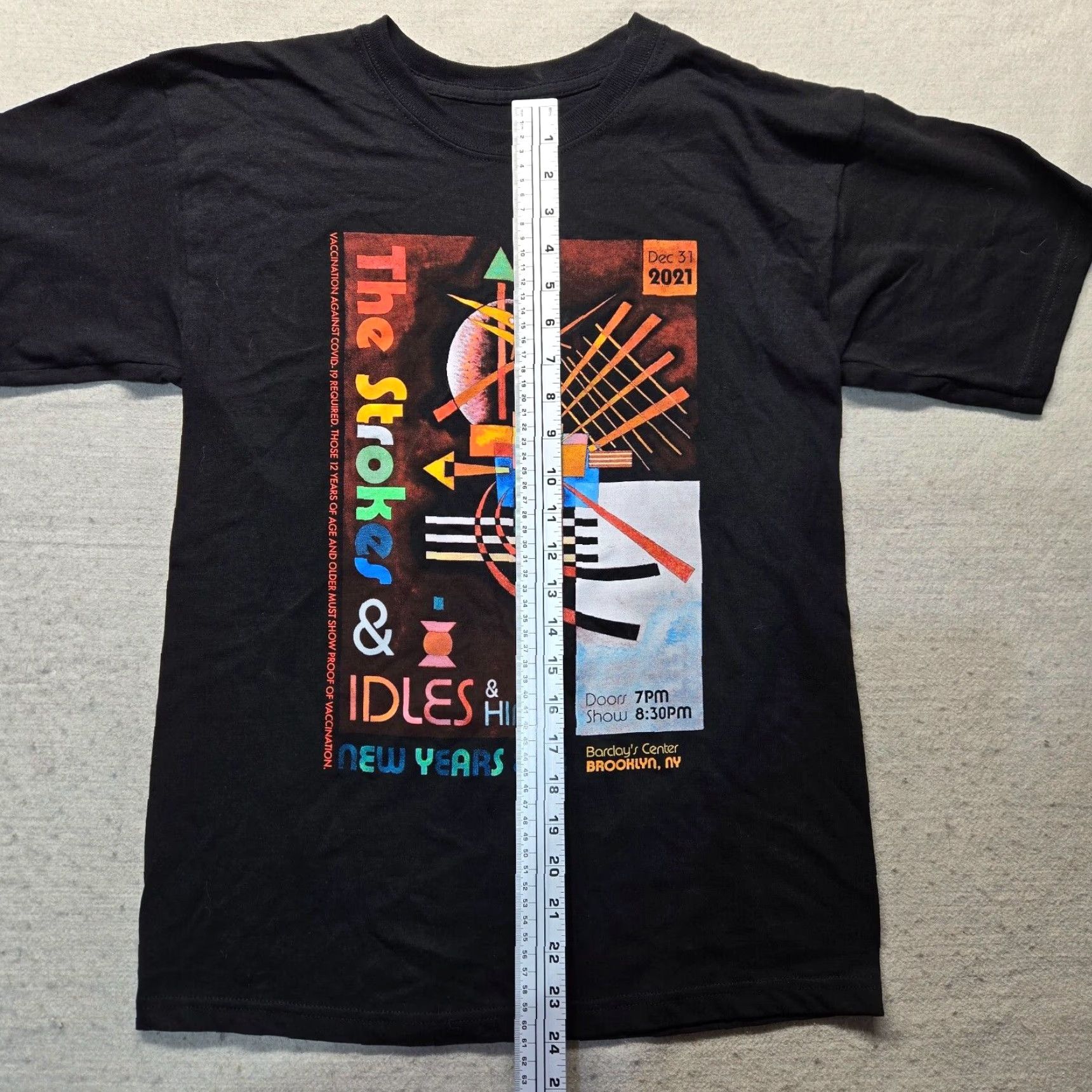 Vintage The Strokes Concert Tour Black T-Shirt Brooklyn New Years Eve Ball Band Tee Med Mens Size US M / EU 48-50 / 2 - 6 Thumbnail