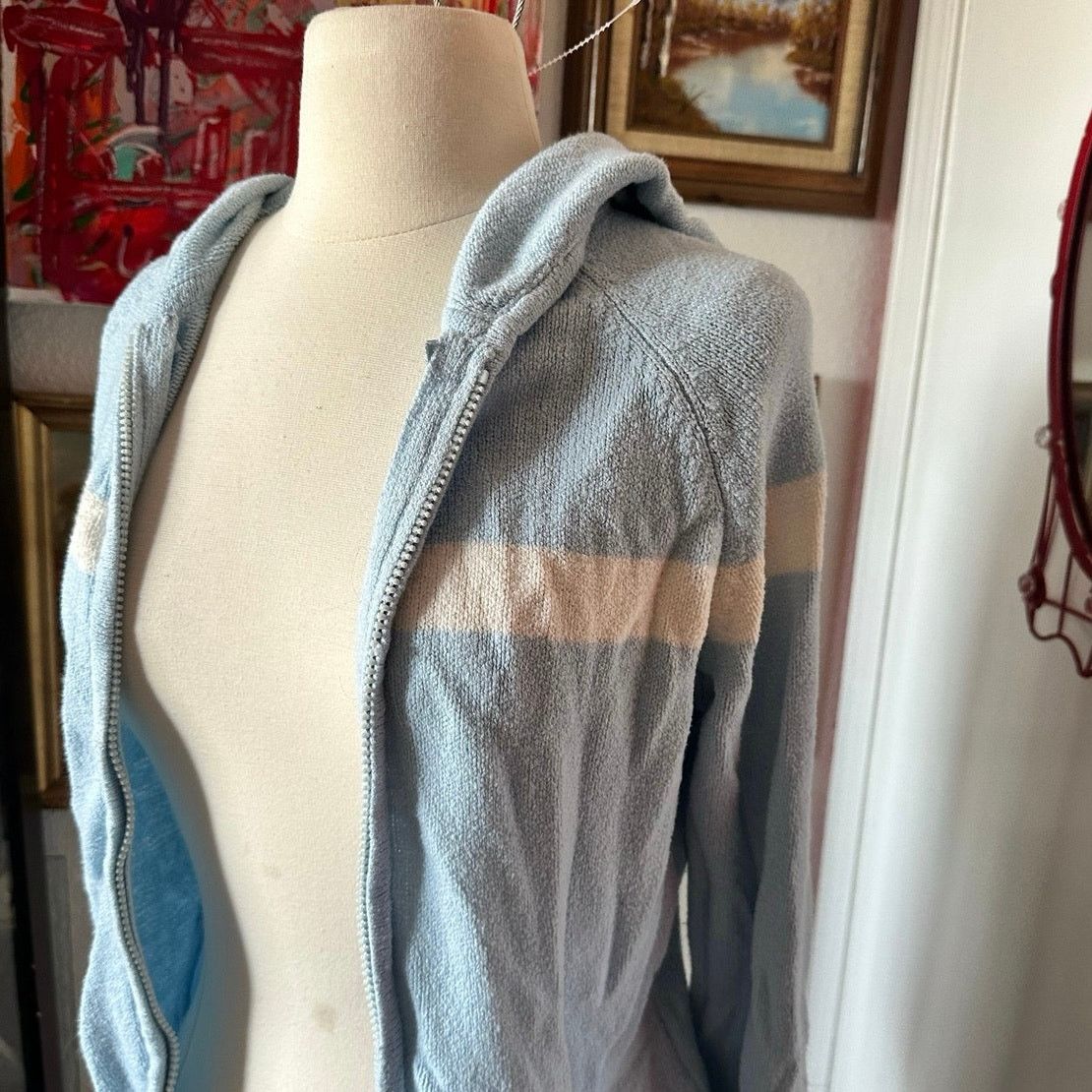 Other arizona blue white zip up knit jacket cardigan Size M / US 6-8 / IT 42-44 - 2 Thumbnail