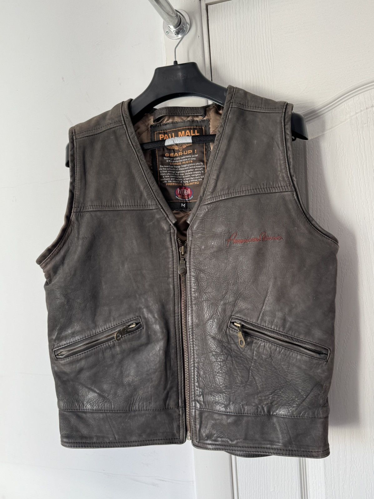 Vintage Vintage 90s Pall Mall Leather Brown Vest Jacket Size US M / EU 48-50 / 2 - 6 Thumbnail