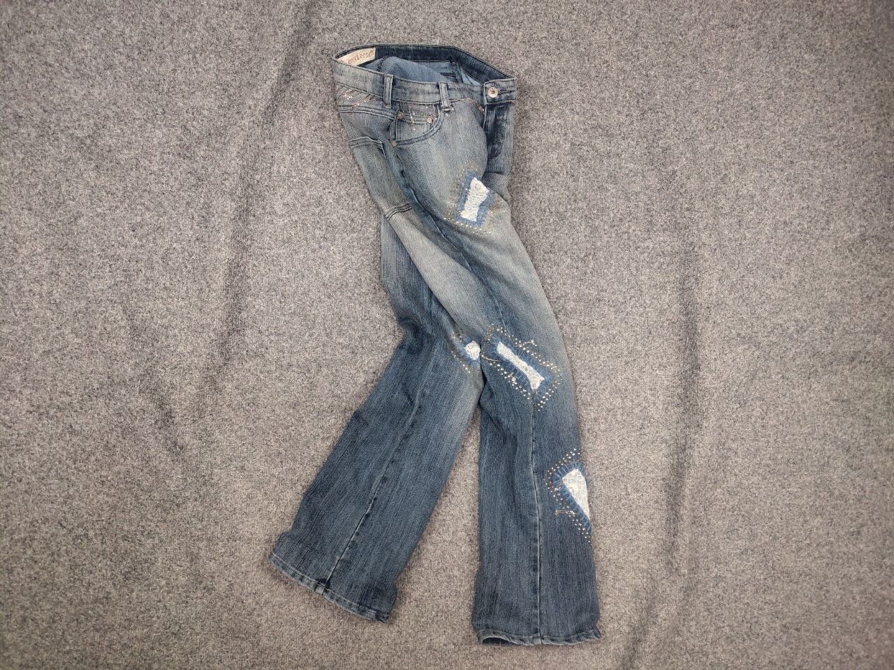 If Six Was Nine Rosa & Rose vintage Y2K Style Faded denim Flared Jeans LGB Size 28" / US 6 / IT 42 - 1 Thumbnail