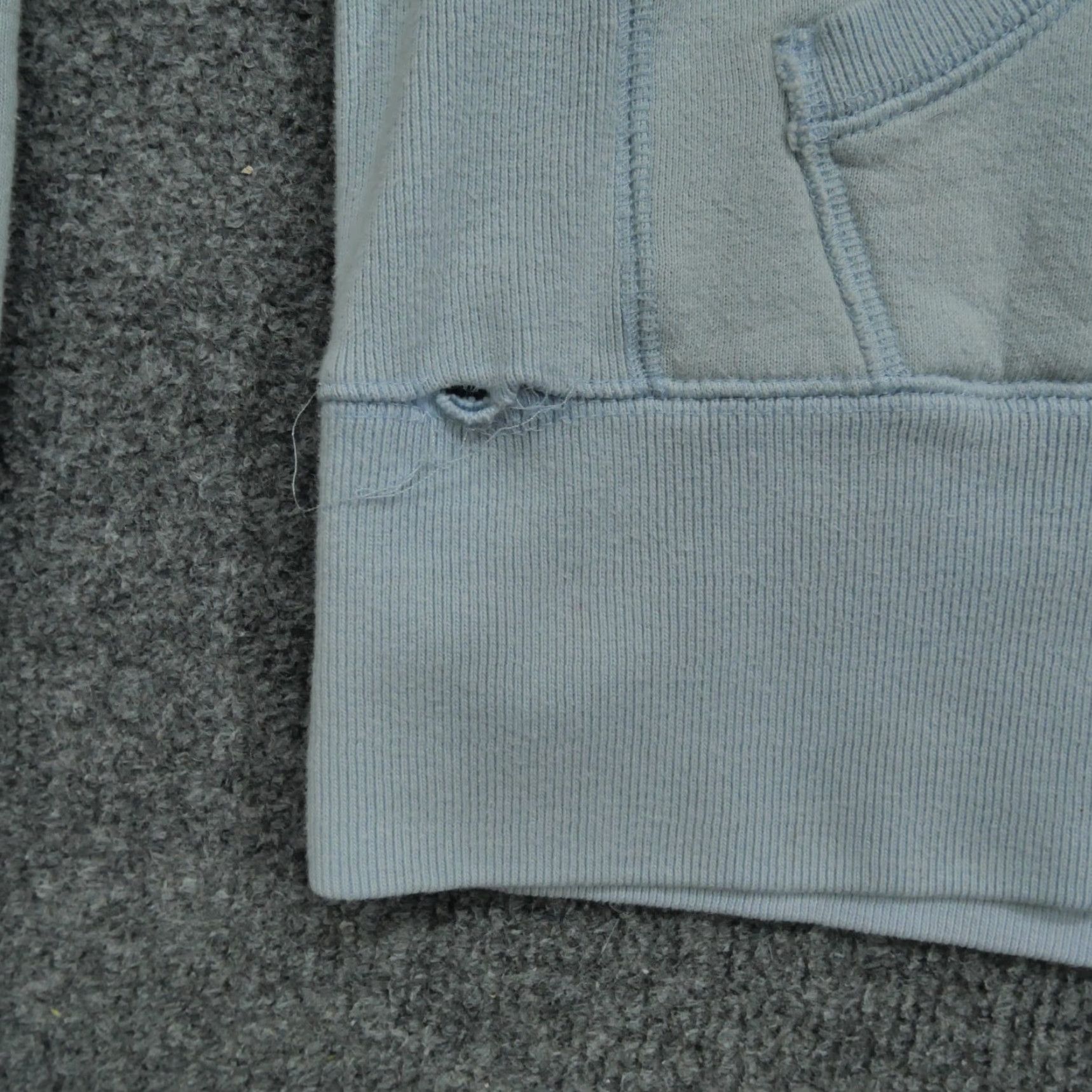 Abercrombie & Fitch VINTAGE Abercrombie & Fitch Hoodie Womens M Blue Pullover Distressed Y2K Logo Kn**it** (Note: Keep exact original words; ensure no new terms) Size M / US 6-8 / IT 42-44 - 4 Thumbnail