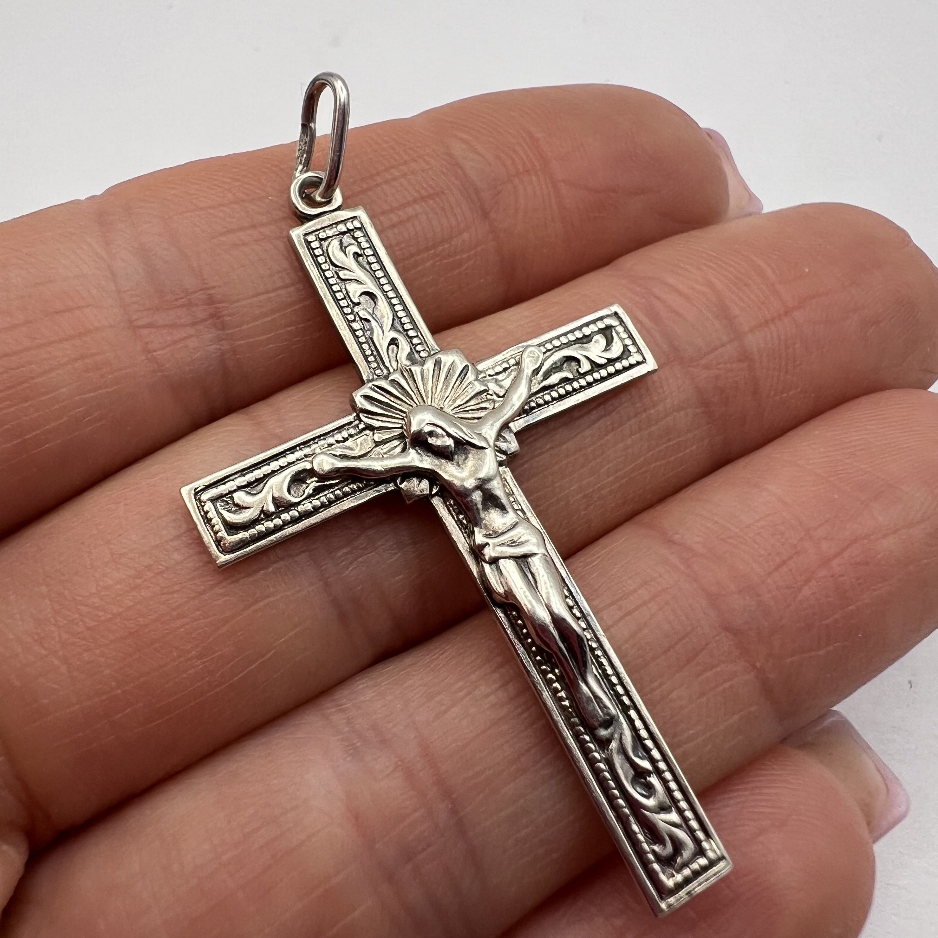 Sterling Silver Sterling Silver 925 Crucifix Cross Pendant Jesus Christ ...