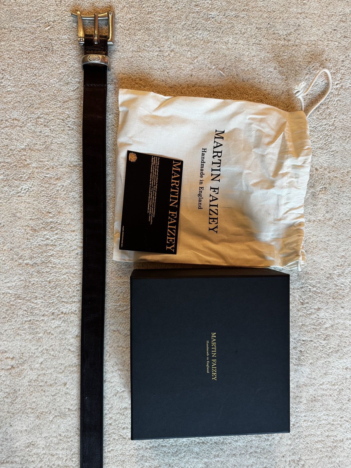 Other Martin Faizey pewter chestnut brown Belt sz 32 Size 32 - 3 Thumbnail