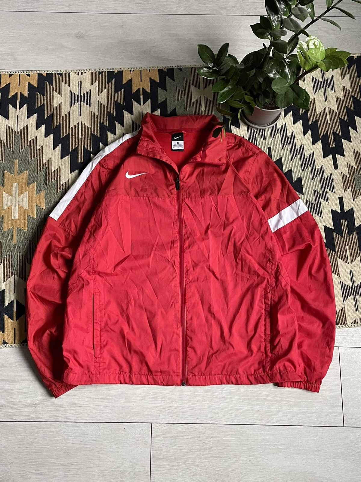 Nike × Vintage Nike Nylon Swoosh Track Jacket Size US XL / EU 56 / 4 - 1 Thumbnail