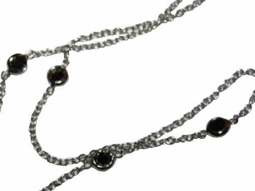 Designer 14kt White Gold Black Diamond Eternity Necklace Alberto Juan Size ONE SIZE - 3 Thumbnail