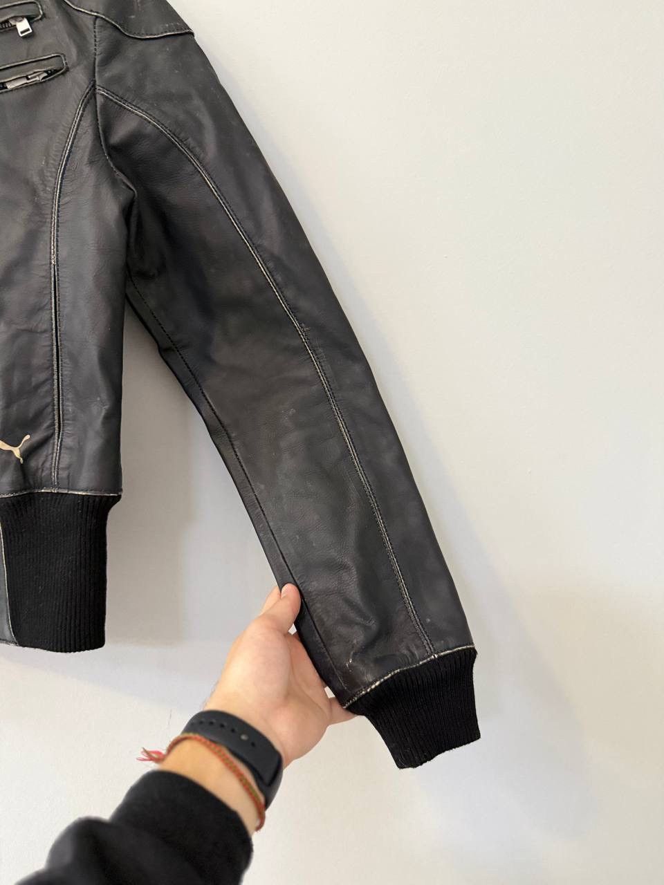 Puma RARE Archival x Puma Black Leather Jacket 500cc Motorcycle Size S / US 4 / IT 40 - 7 Thumbnail
