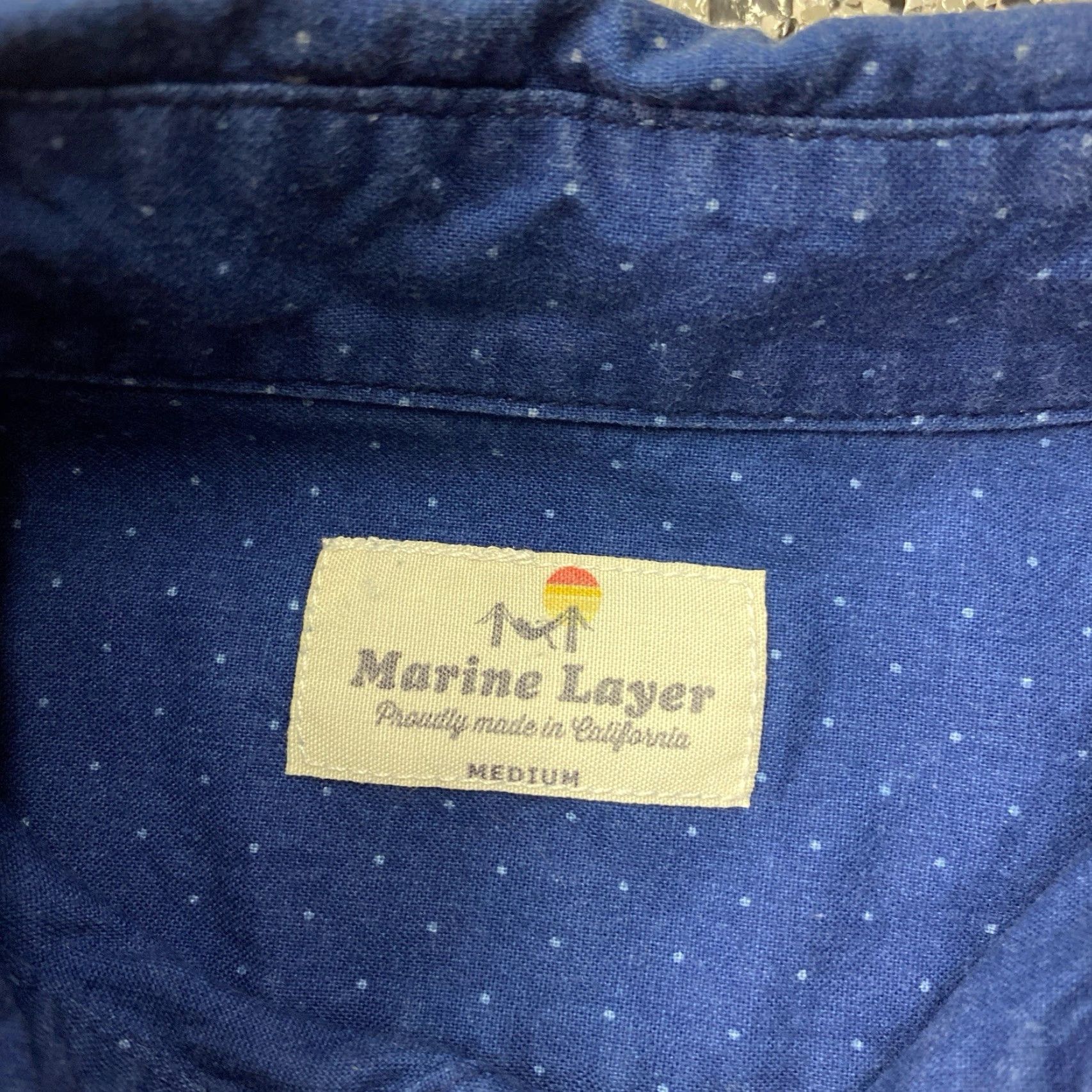 Marine Layer Marine Layer Shirt Mens Medium Blue Long Sleeve Button-Down Button-Up Solid Casual Hawaiian Missing Button Size US M / EU 48-50 / 2 - 2 Thumbnail