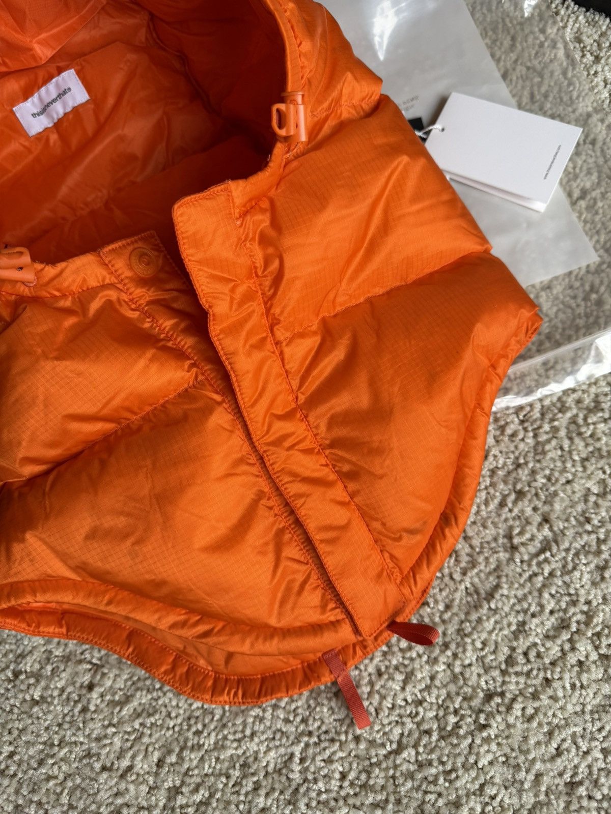 thisisneverthat thisisneverthat PERTEX® Puffer Balaclava Hood. Down. Orange. Size ONE SIZE - 7 Thumbnail