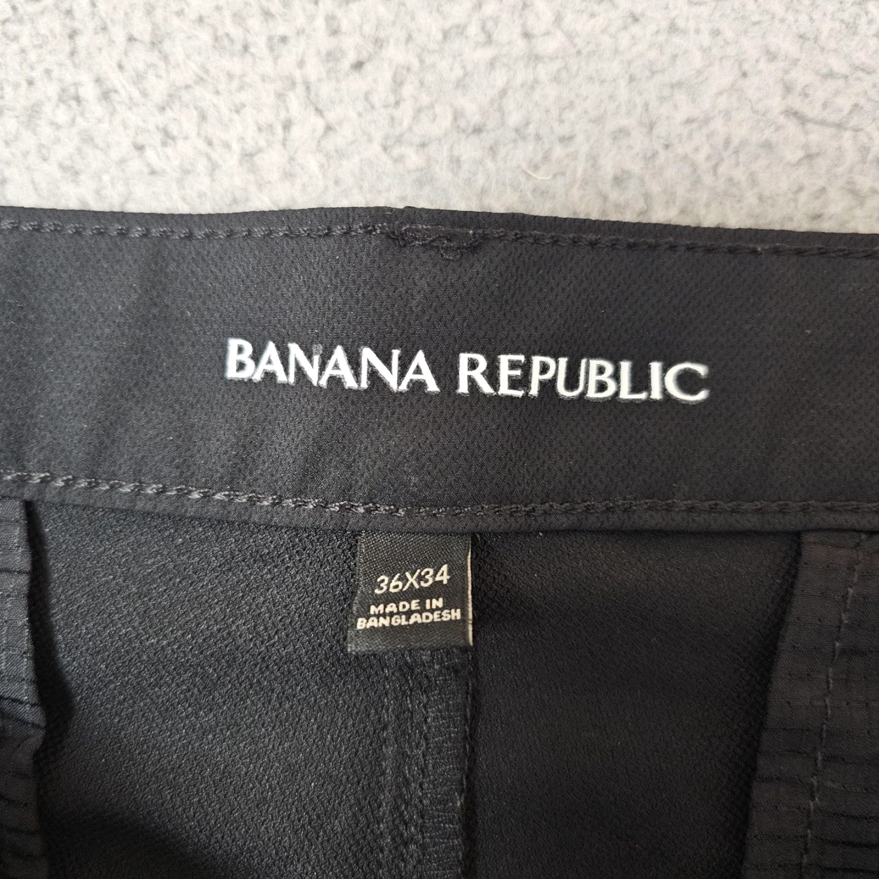 Banana Republic Banana Republic Dress Pants Mens Tailored 36x26 Black Flat Front Straight Fit Size US 36 / EU 52 - 3 Thumbnail
