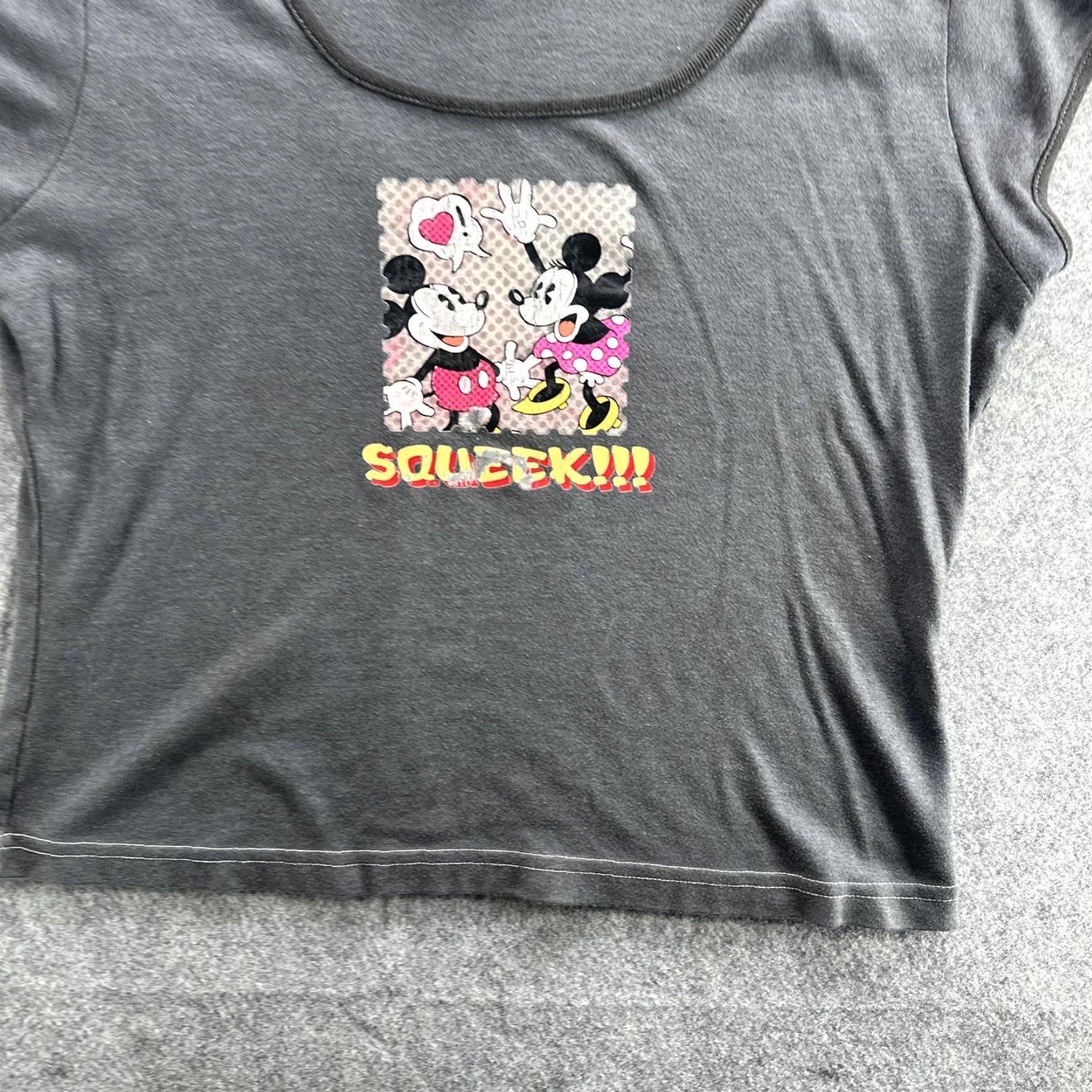 Disney VINTAGE Mickey Unlimited Disney Shirt Womens Small Gray 90s Minnie SQUEEK Graphic Short Sleeve Size S / US 4 / IT 40 - 5 Thumbnail