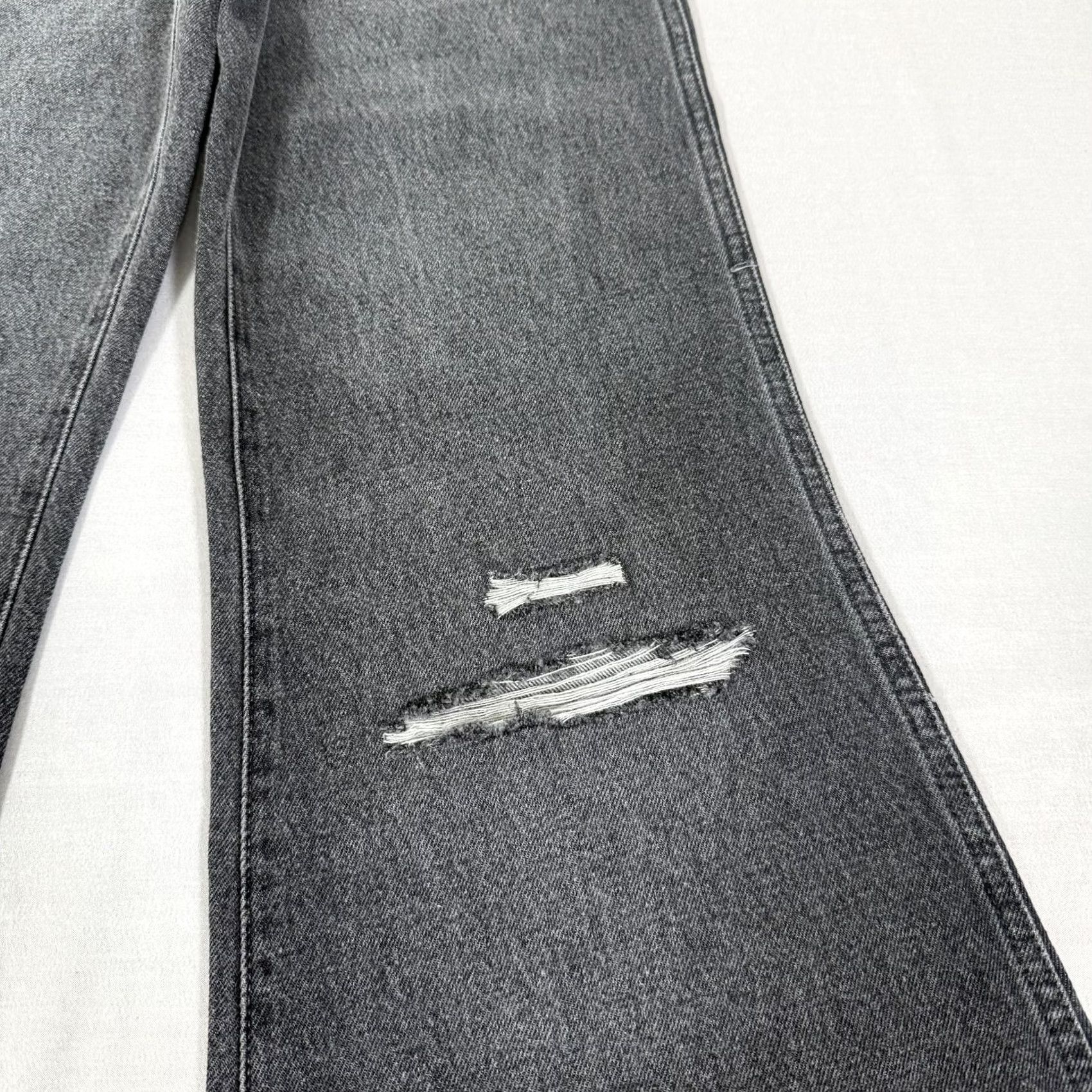 Wrangler Wrangler Jeans Women Wanderer 622 High Rise Flare Jeans Gray 24x34 Distressed Stretch 5-Pocket Denim Wrangler Logo Patch Vintage No Size 42" / US 20 - 3 Thumbnail