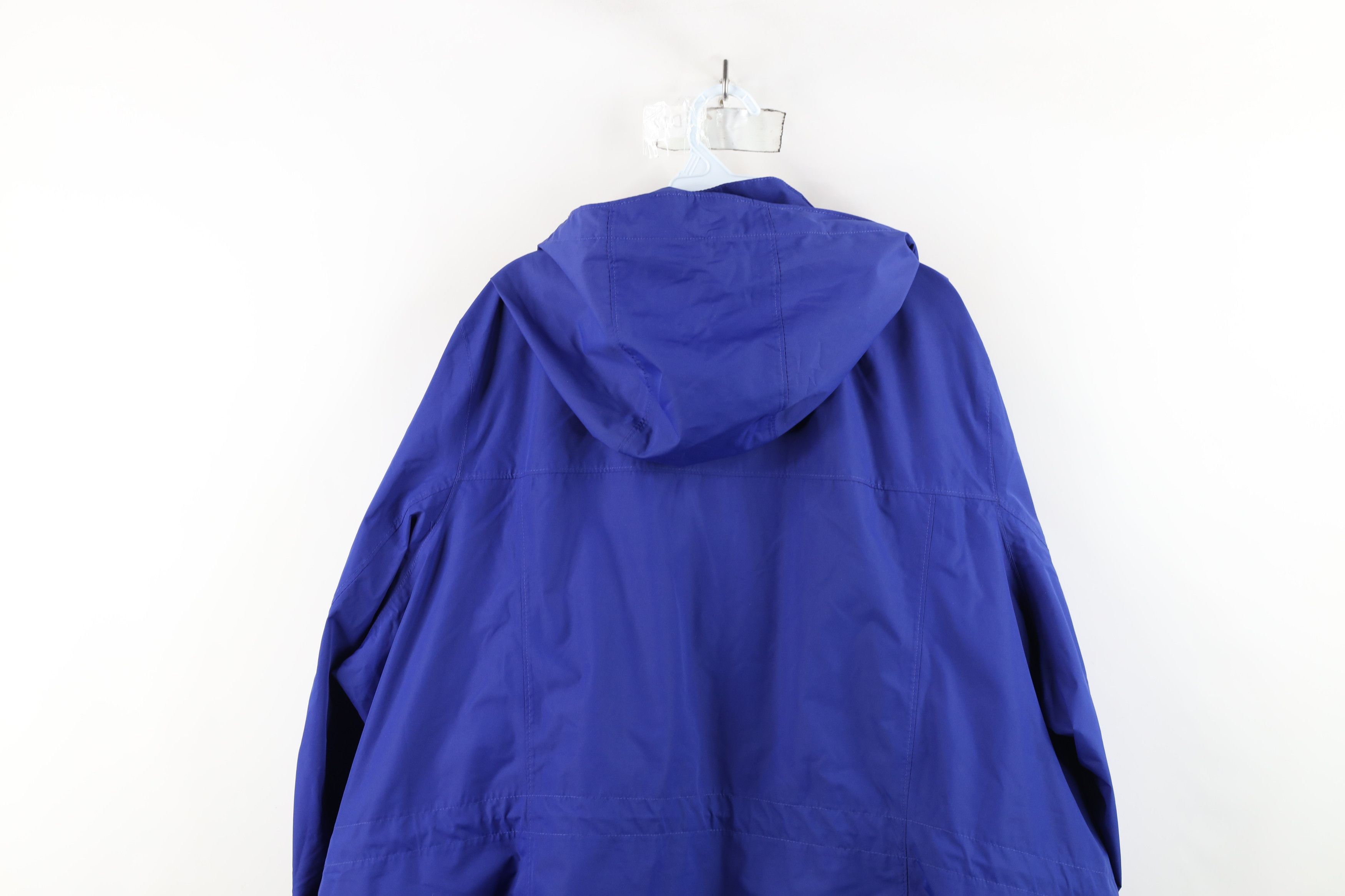 Lands' End × Vintage Vintage Lands End Hooded Full Zip Rain Parka Jacket Blue Size 3XL / US 20-22 - 14 Thumbnail