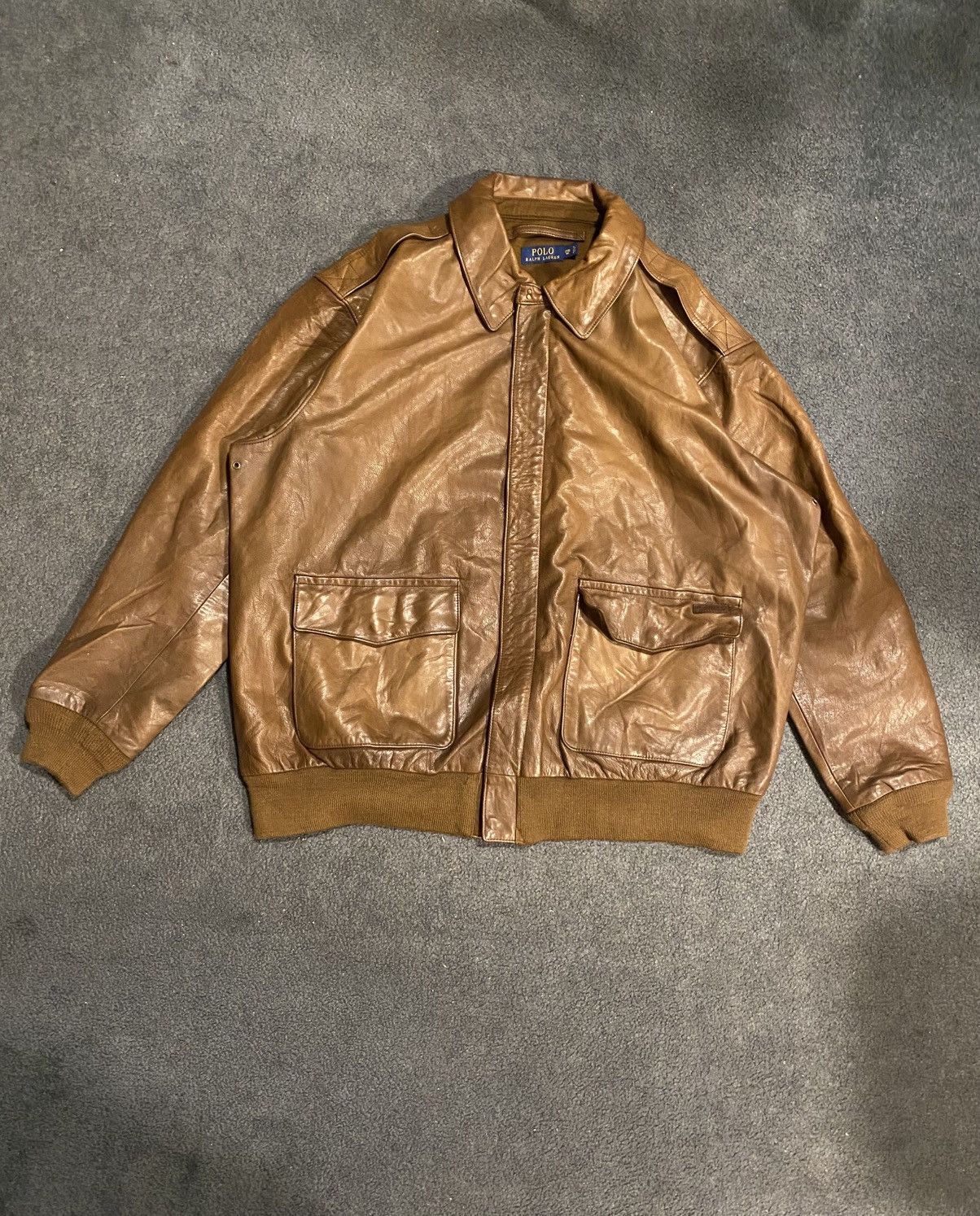 Polo Ralph Lauren × Vintage POLO RALPH LAUREN LEATHER FLIGHT JACKET Size US XXL / EU 58 / 5 - 1 Thumbnail